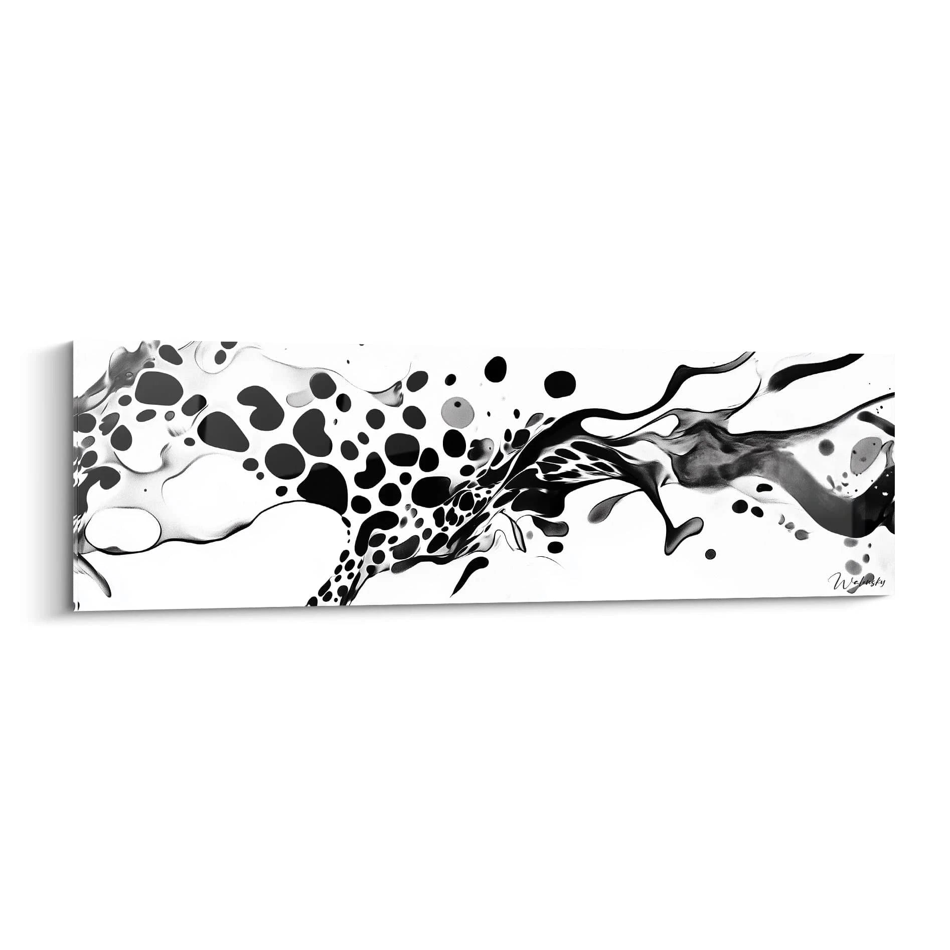 Tableau tacheté noir et blanc de Walensky avec des motifs abstraits modernes