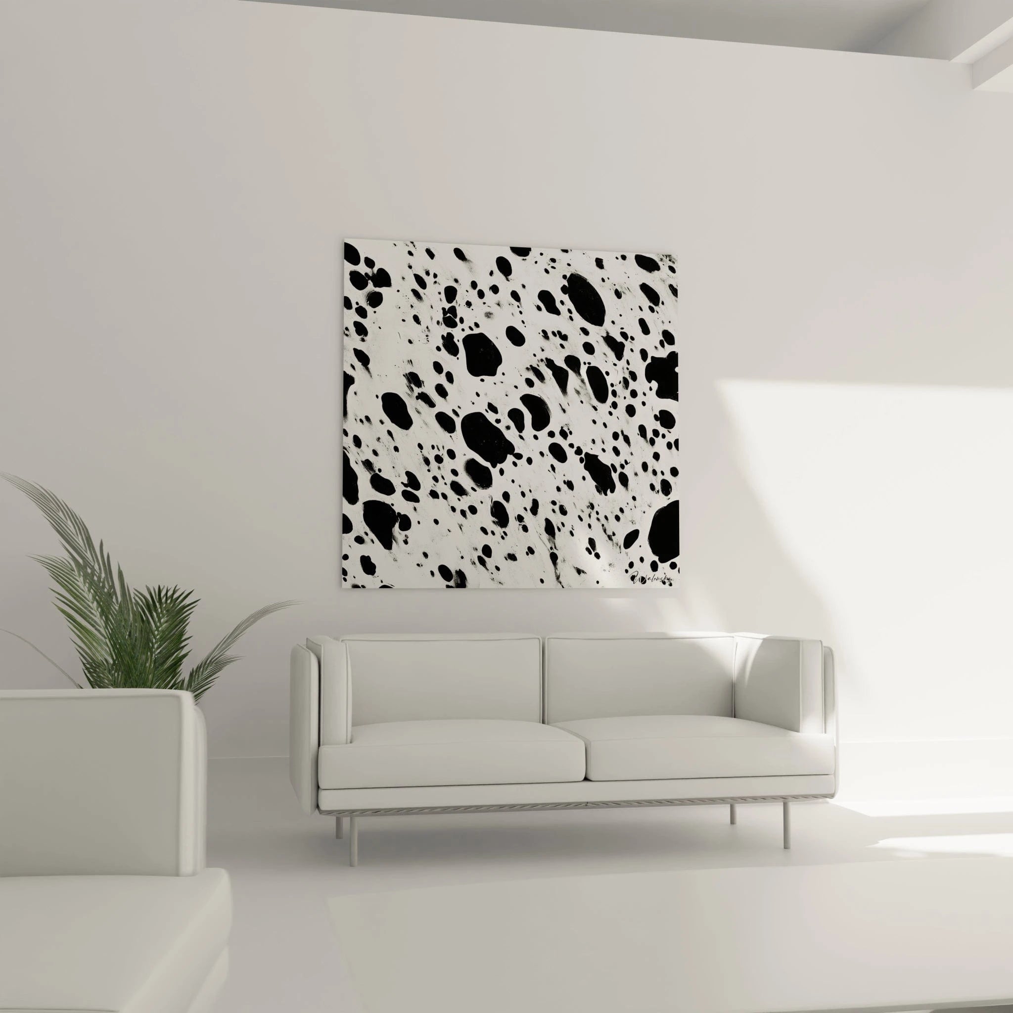 Tableau tacheté noir et blanc de Walensky pour un décor moderne et élégant