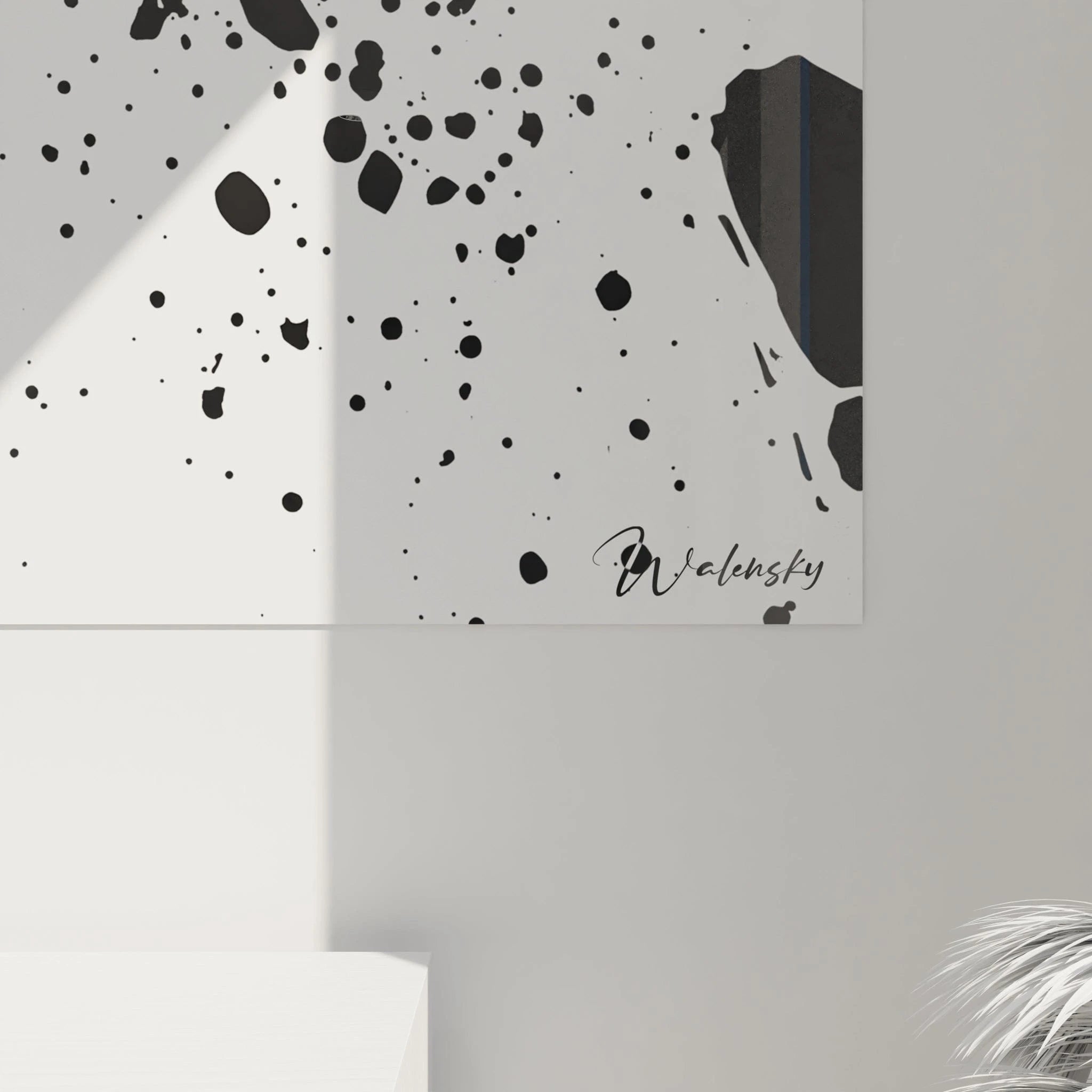 Tableau tacheté noir et blanc de Walensky avec un design moderne pour décoration intérieure