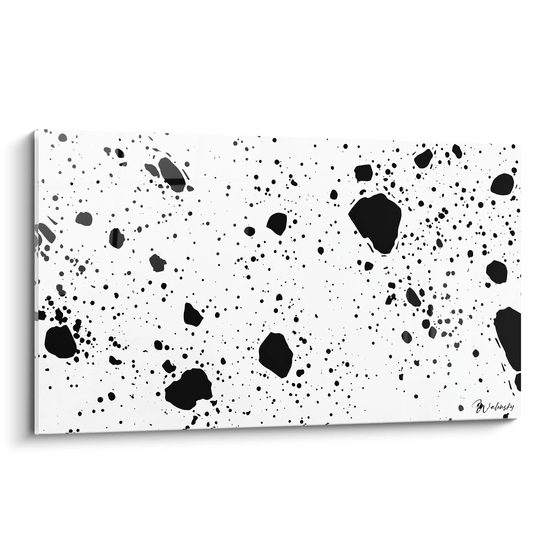 Tableau tacheté noir et blanc de Walensky avec un design moderne et artistique