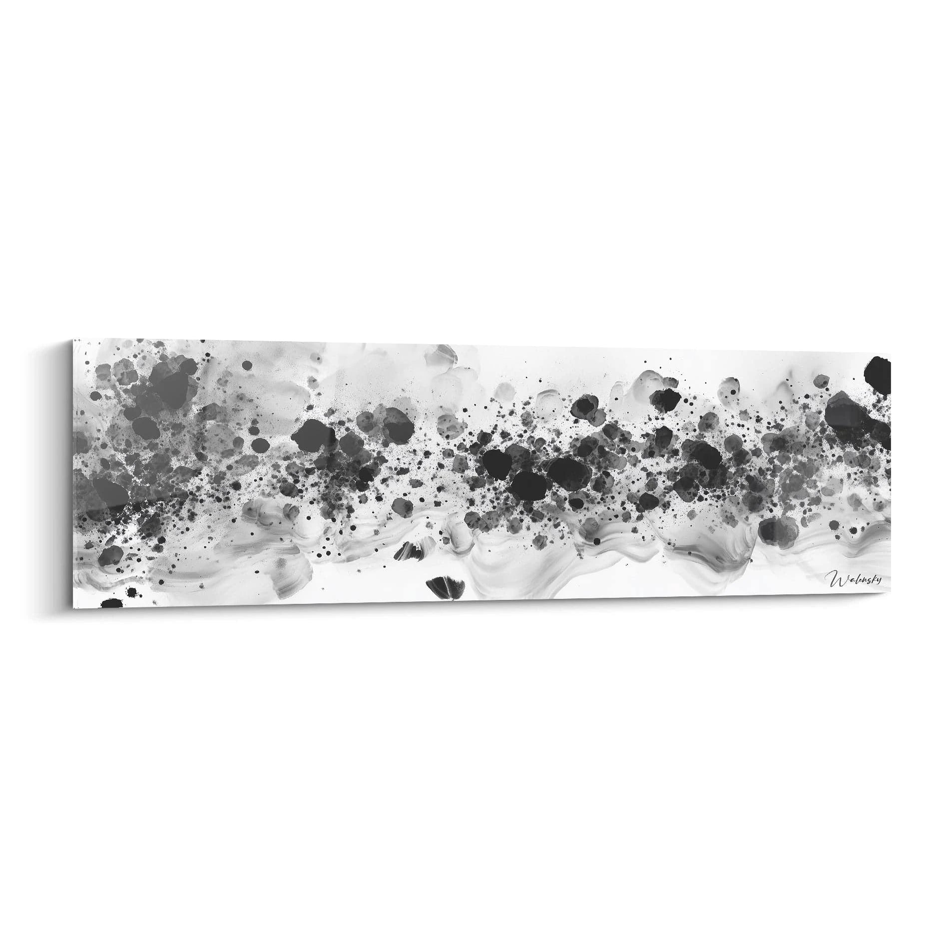 Tableau Fumée Dansante Hypnotique - édition tacheté noir et blanc - Walensky