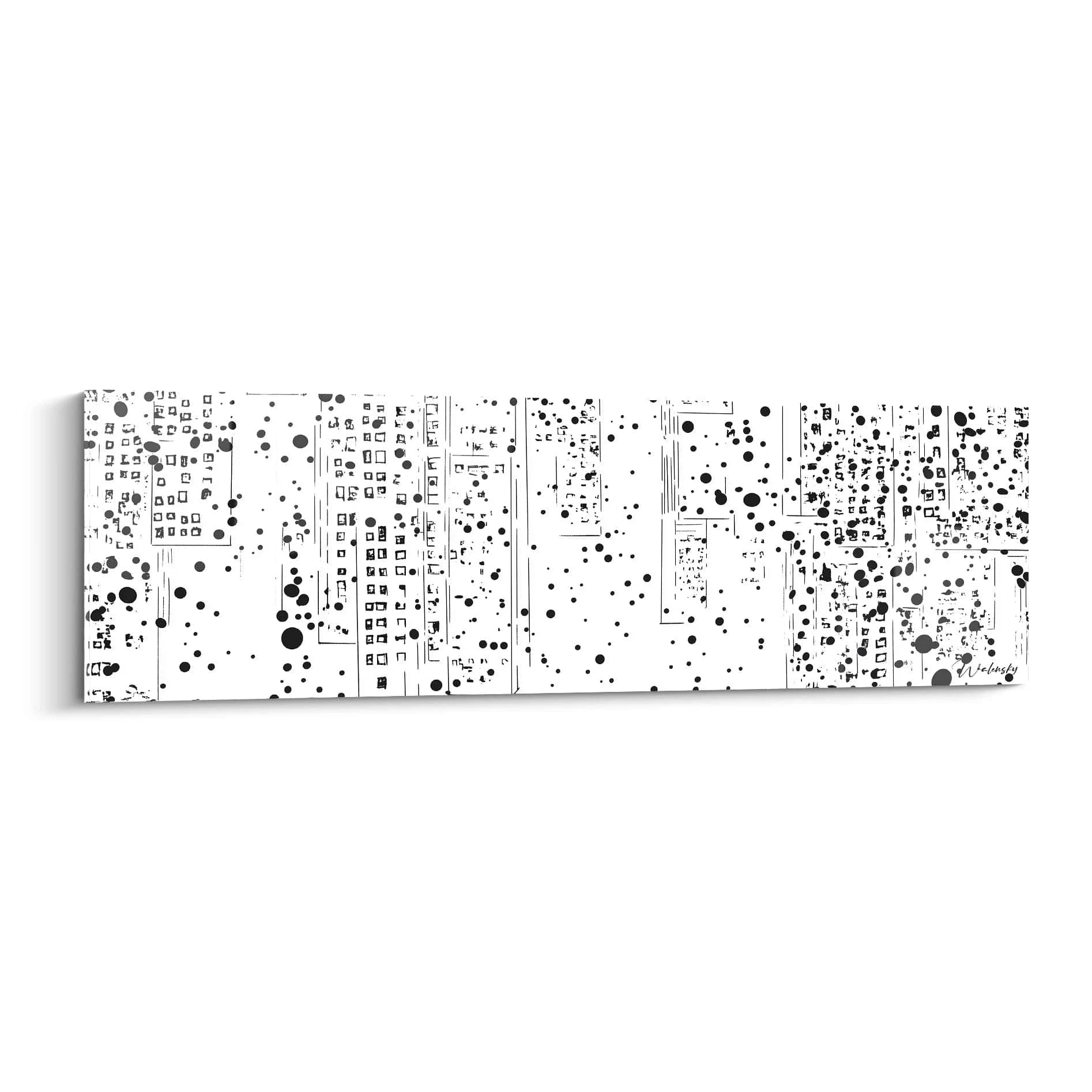 Tableau tacheté noir et blanc de Walensky, design moderne avec motifs abstraits en points