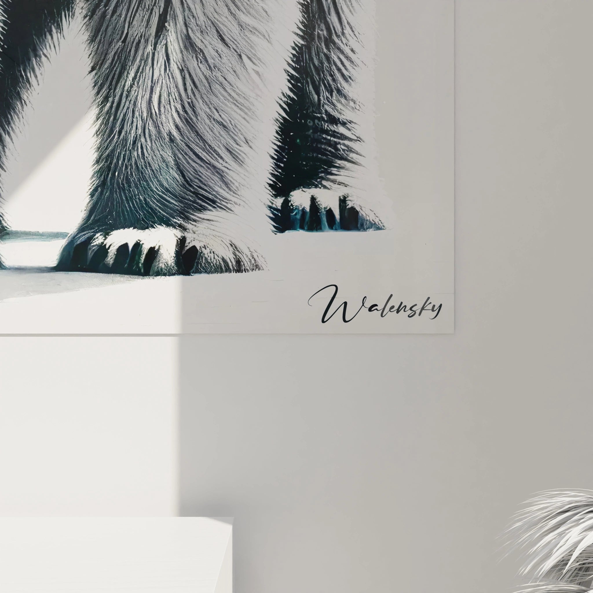 Admirez chaque détail du tableau ours polaire. Son pelage minutieusement texturé et sa lumière subtile capturent la grandeur de cet animal avec un réalisme impressionnant.