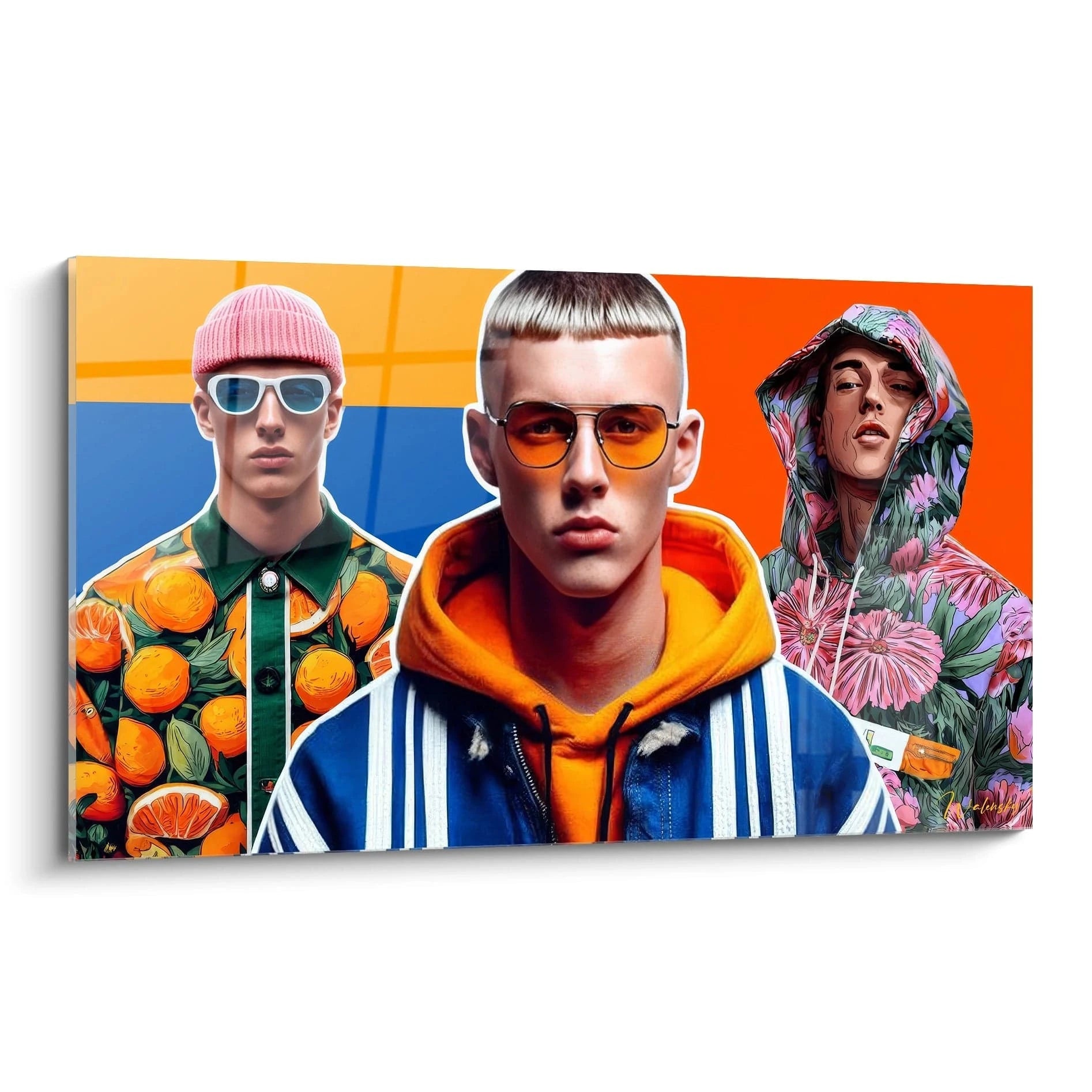 Tableau génération Z streetwear avec des mannequins portant des tenues colorées et tendance