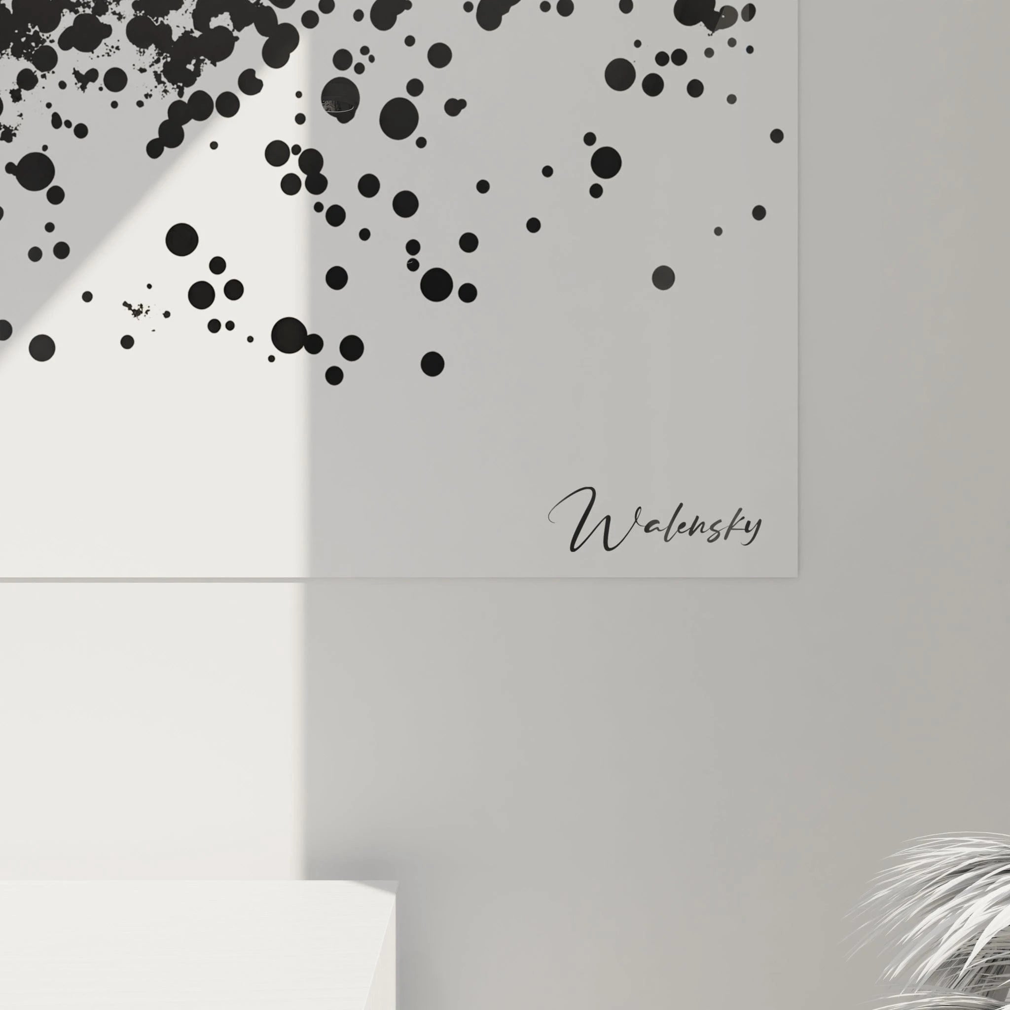 Tableau tacheté noir et blanc de Walensky avec un design artistique moderne