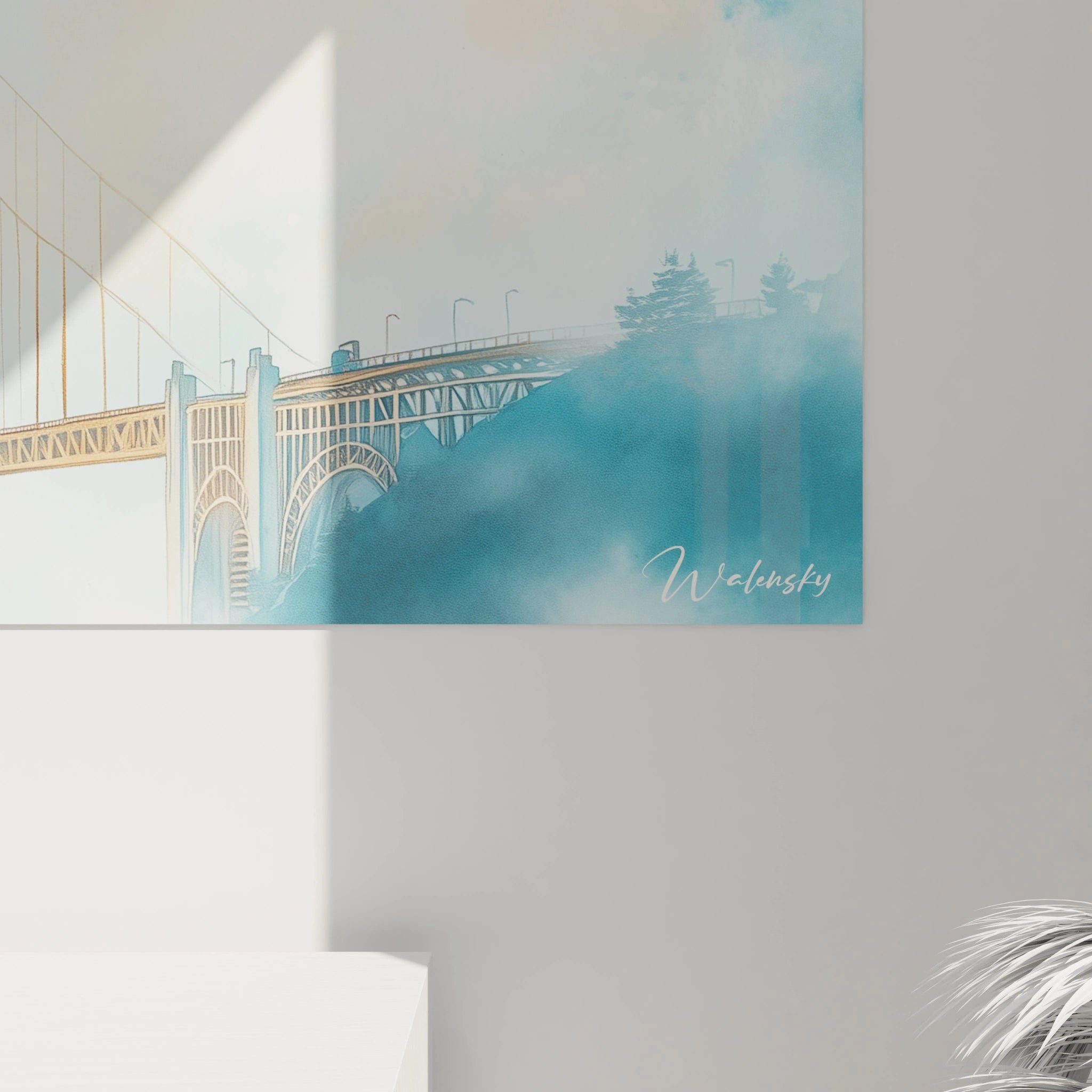 Tableau golden gate suspendu aux nuages - édition new york - Walensky