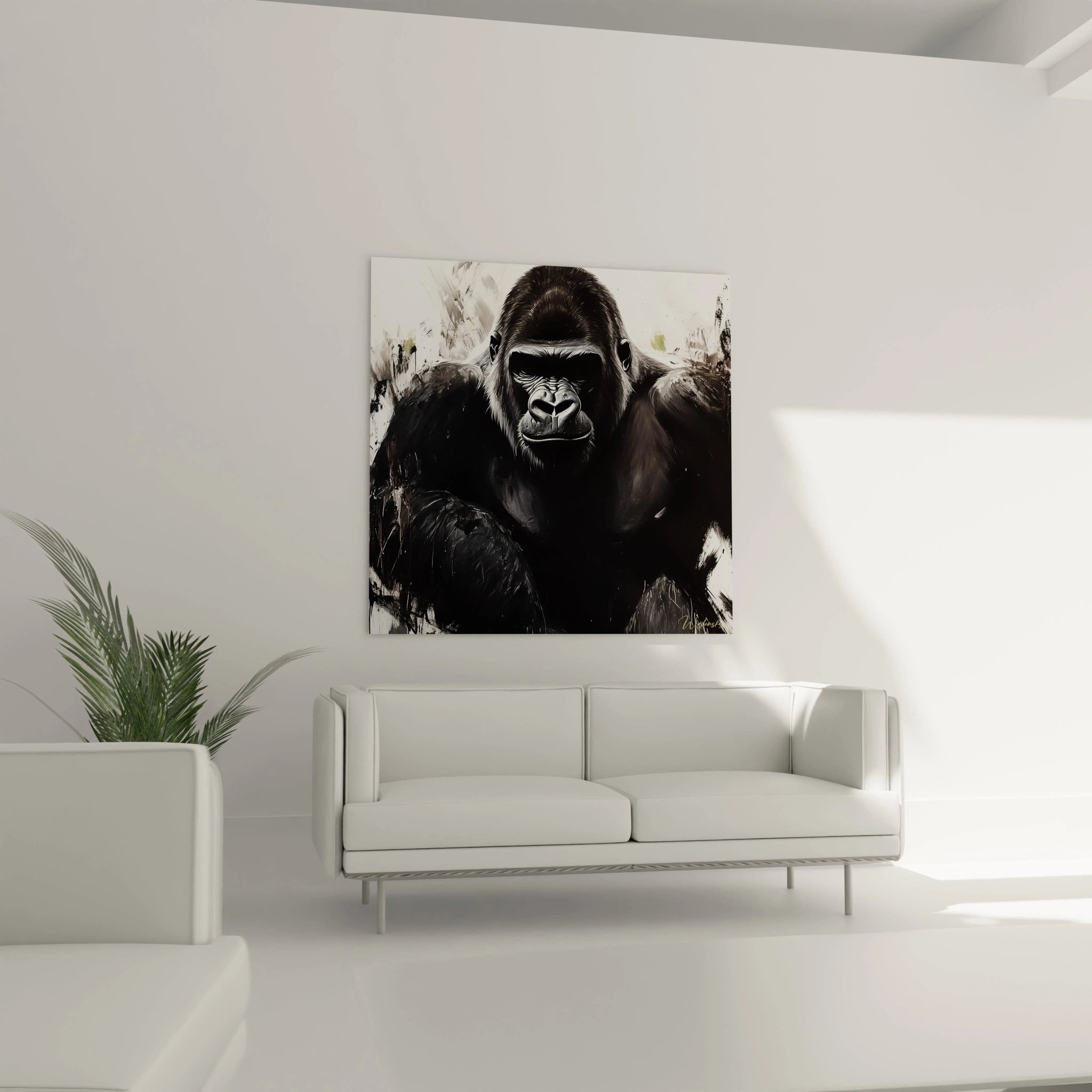 Tableau gorille Walensky en noir et blanc pour une décoration moderne et élégante
