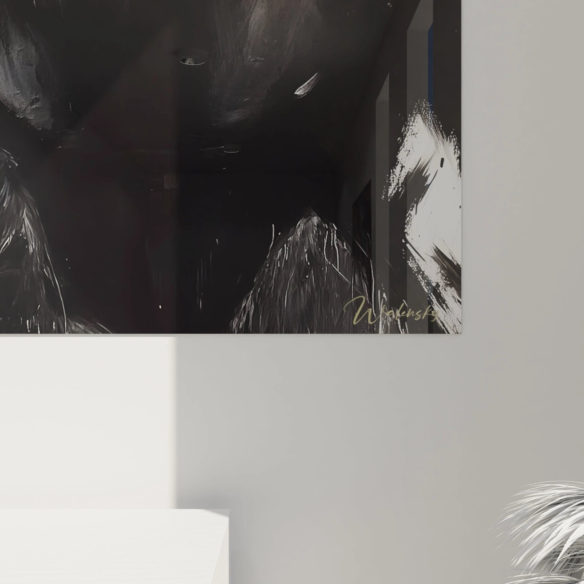 Tableau gorille moderne de Walensky avec des coups de pinceau audacieux sur fond sombre