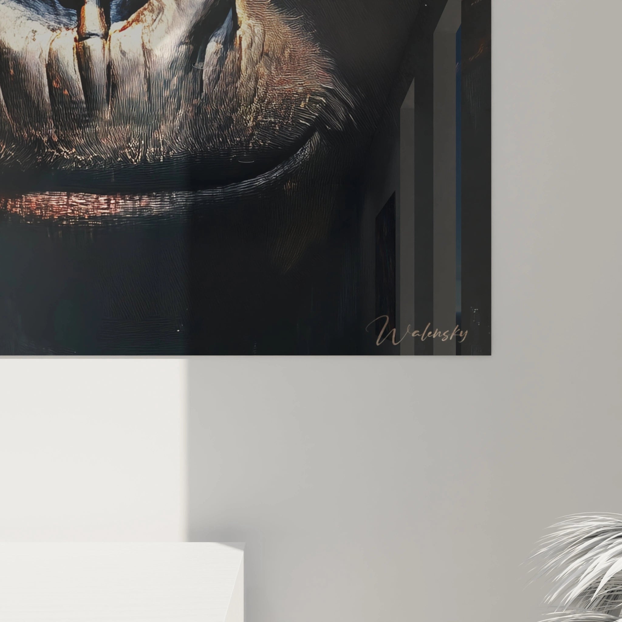 Tableau gorille artistique de Walensky avec un fond sombre et des détails captivants