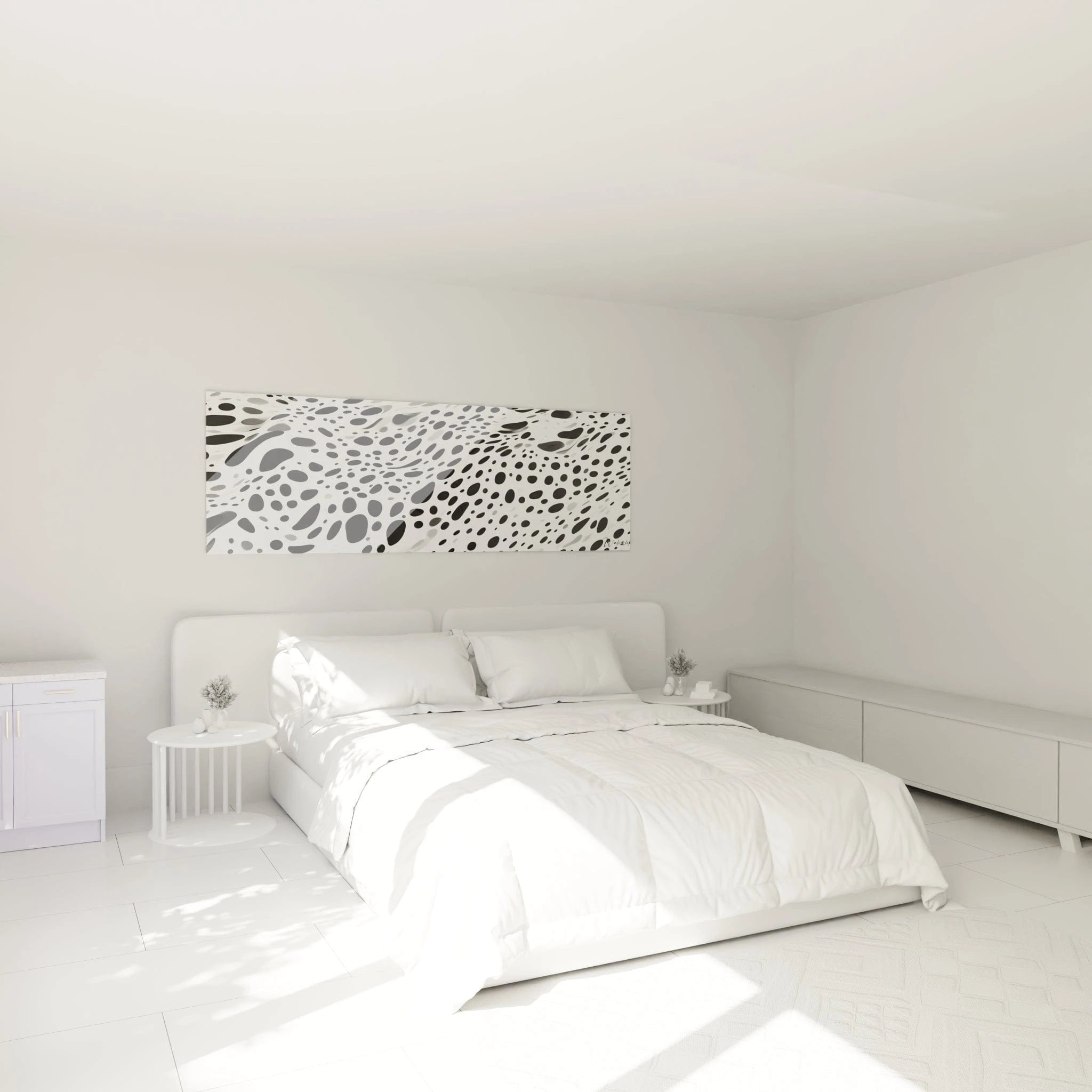 Tableau tacheté noir et blanc de Walensky, décoration moderne pour chambre à coucher