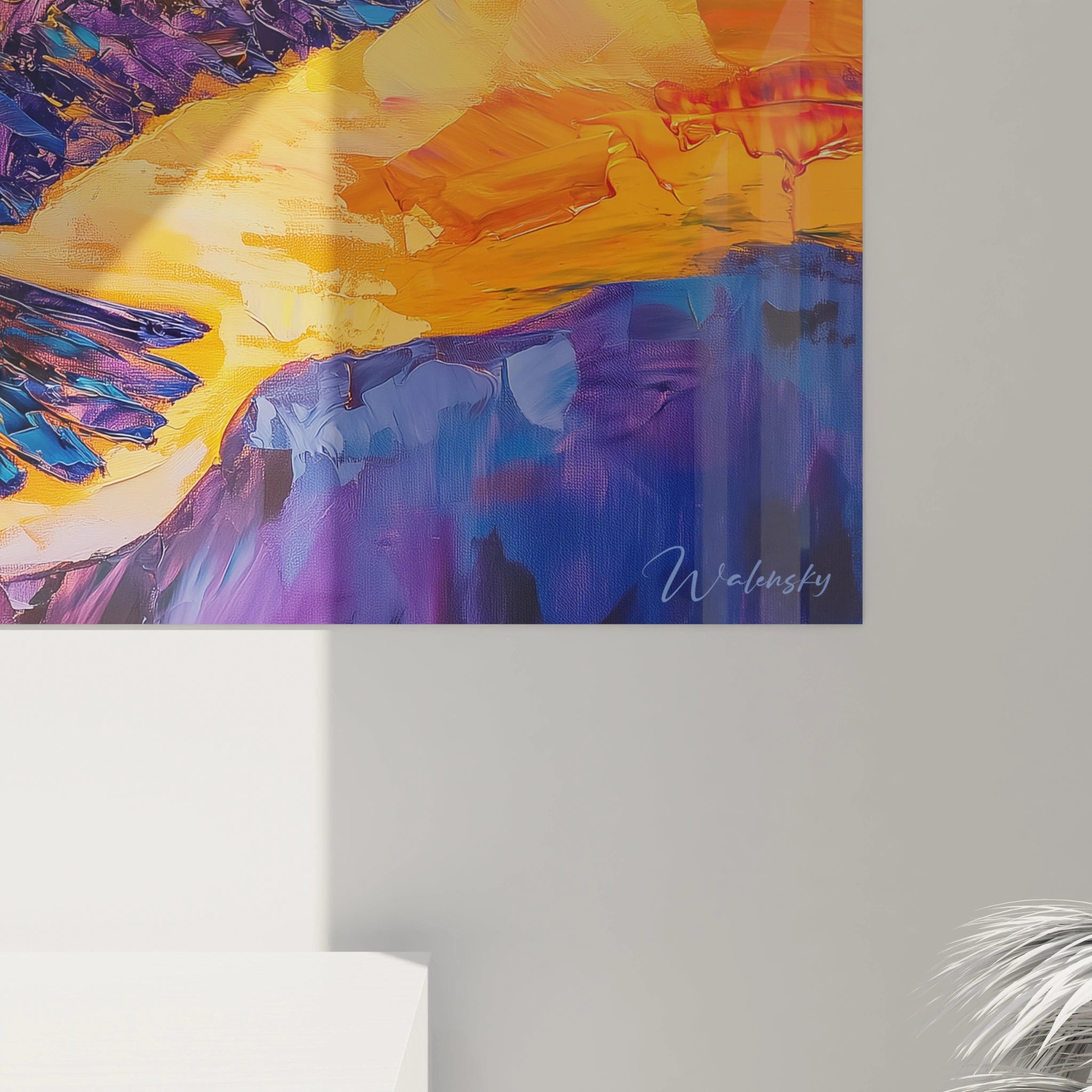 Tableau moderne d'un aigle coloré par Walensky avec des tons vifs et des textures vibrantes