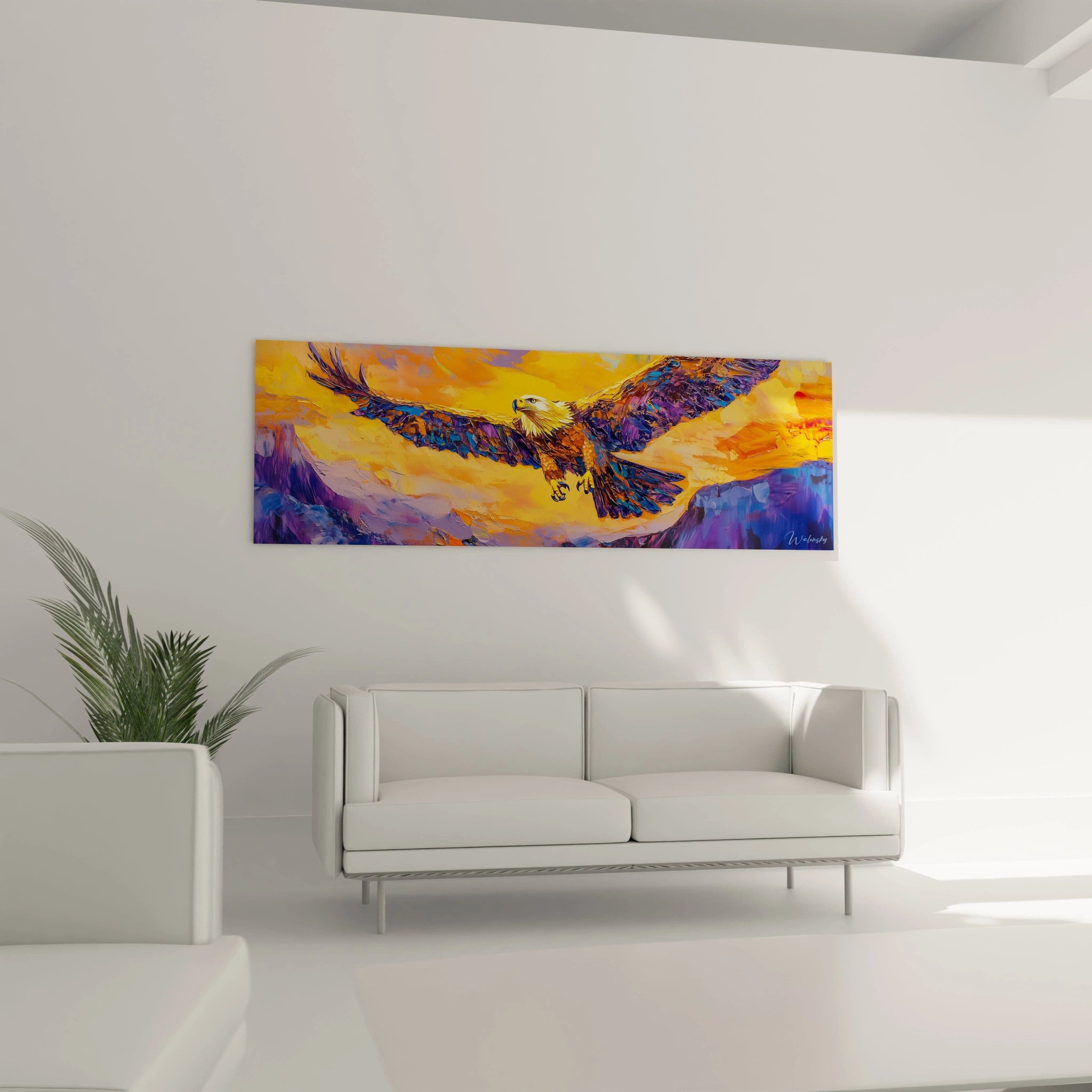 Tableau aigle coloré par Walensky, idéal pour décorer un salon moderne