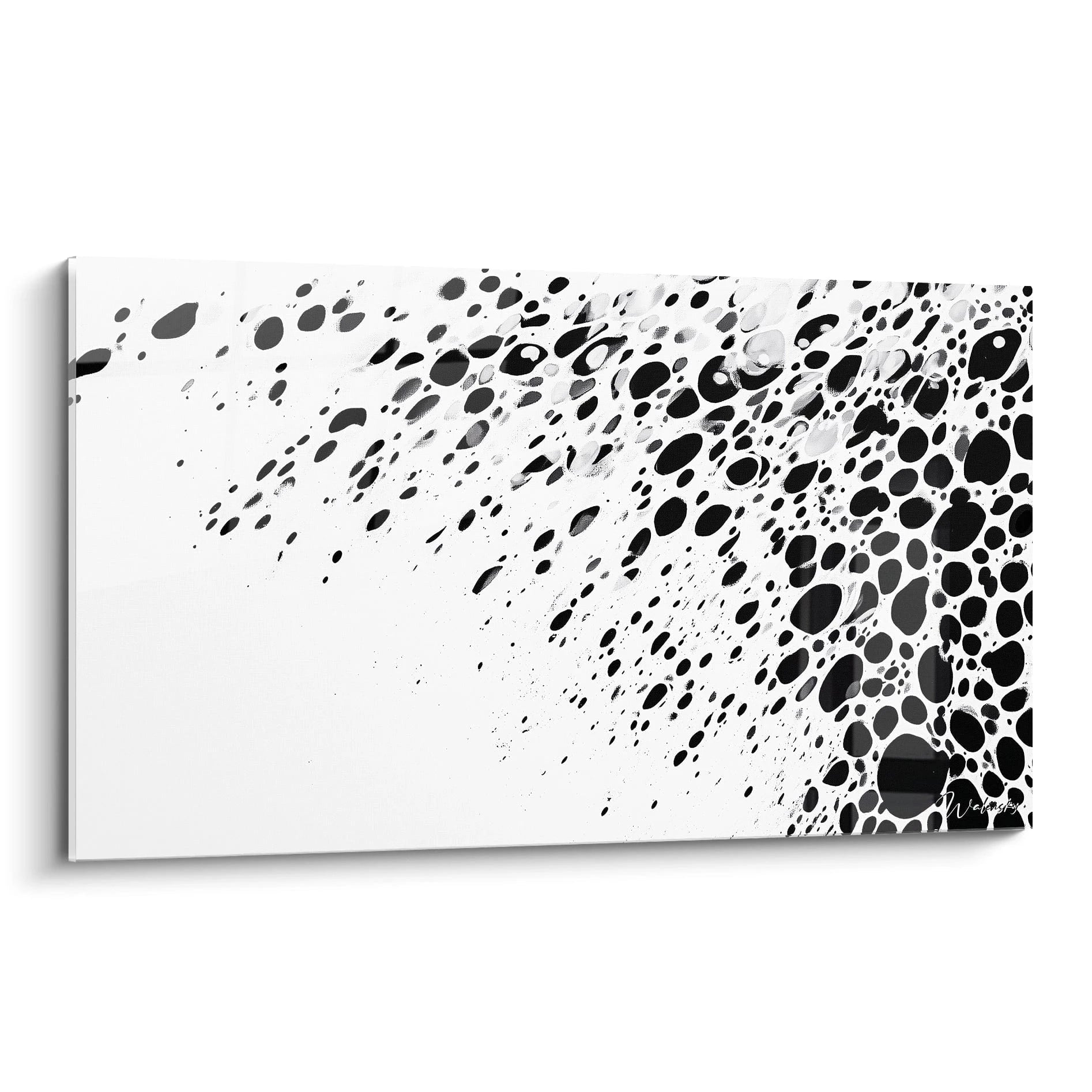 Tableau tacheté noir et blanc de Walensky avec un design moderne et artistique