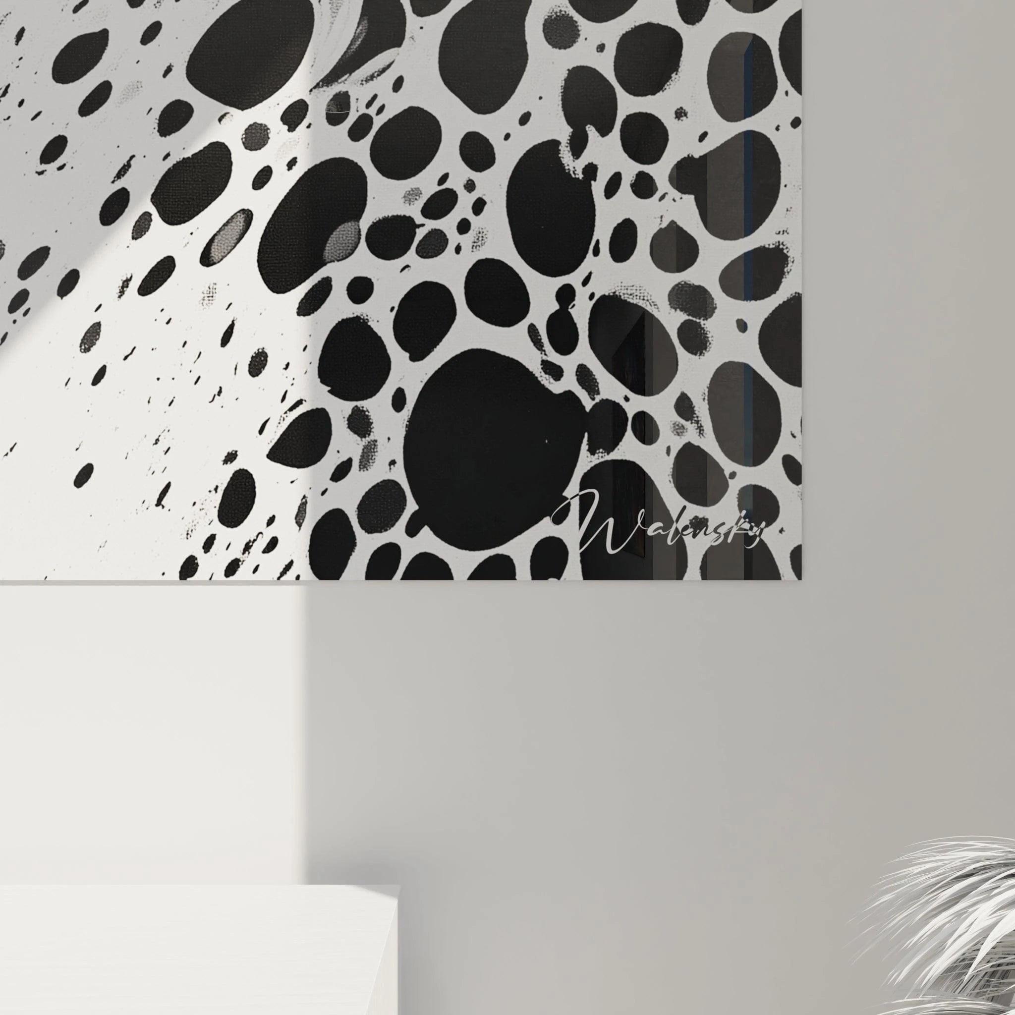 Tableau tacheté noir et blanc de Walensky avec motifs modernes pour décoration intérieure