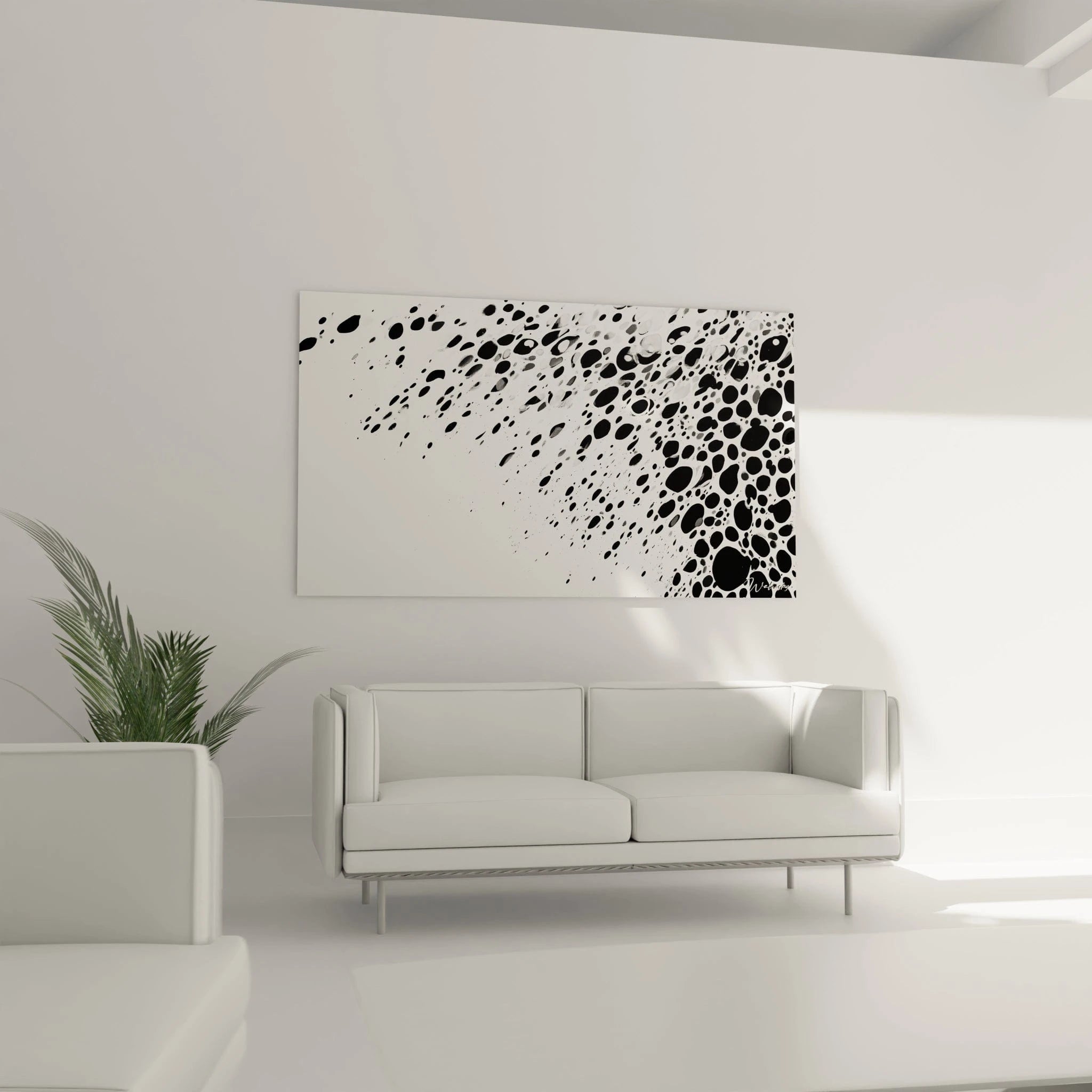 Tableau tacheté noir et blanc de Walensky, moderne et artistique pour décoration intérieure