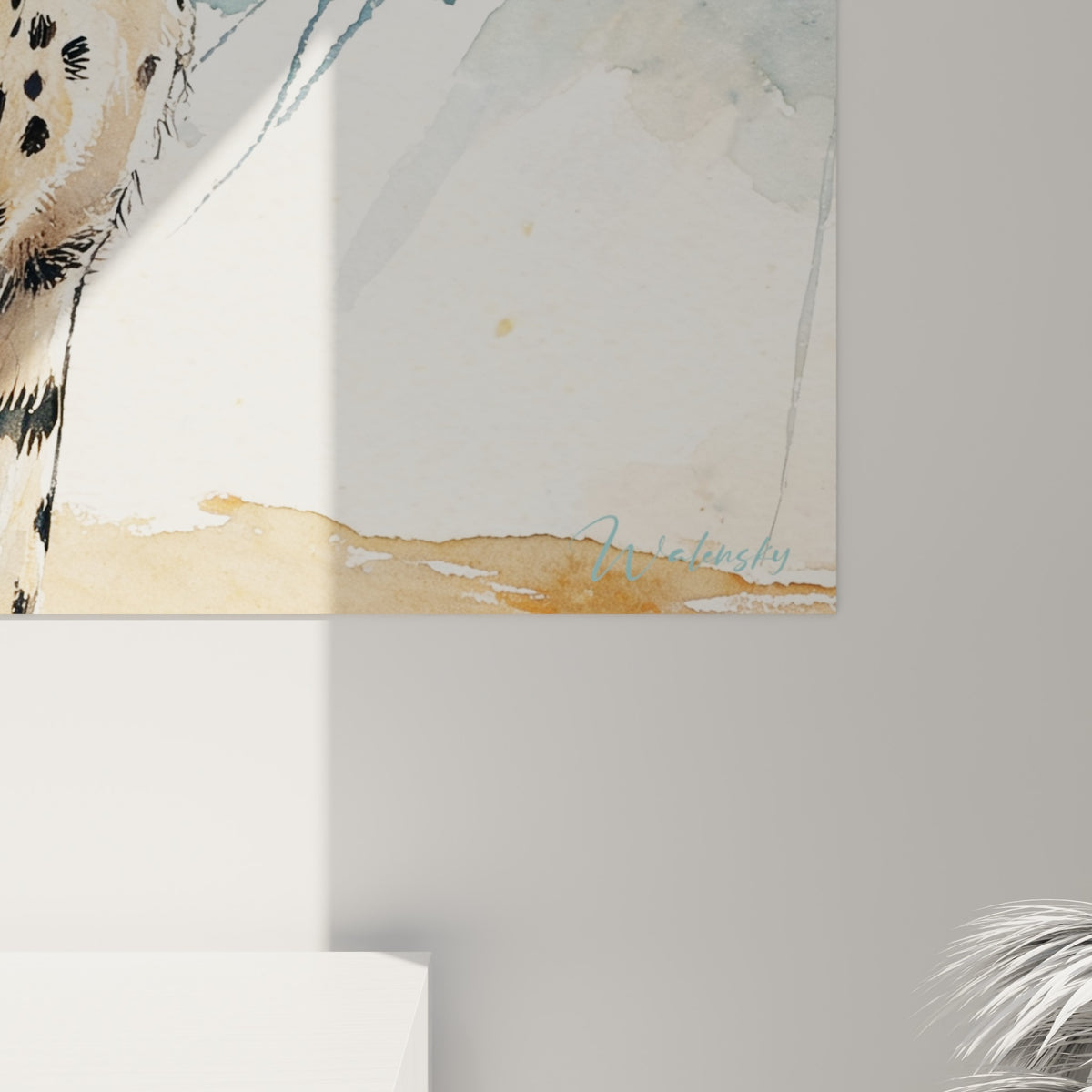 Empâtements et coulures bleu marine se mêlant aux taches ocre du pelage granuleux du guépard