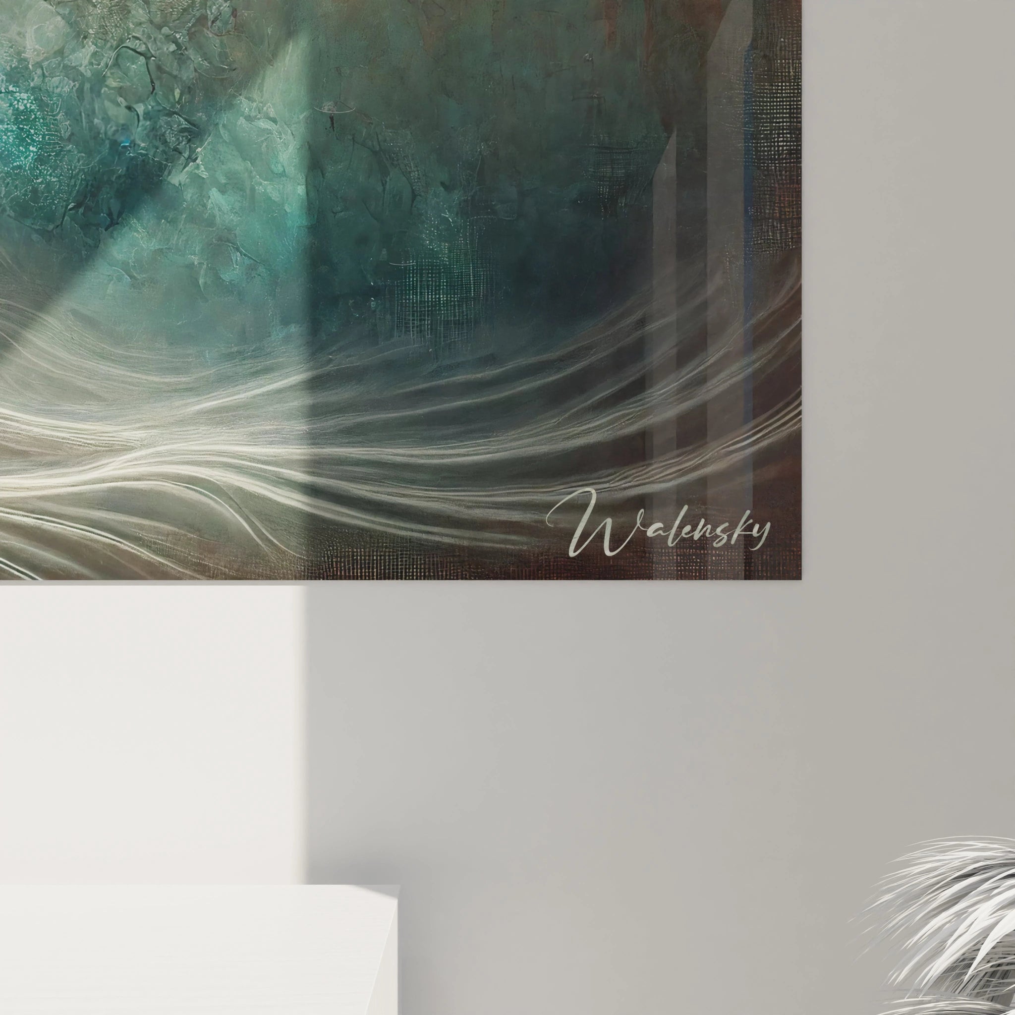 Découvrez les détails captivants de ce tableau Arbre de Vie en gros plan, un mélange de textures et de couleurs apaisantes.