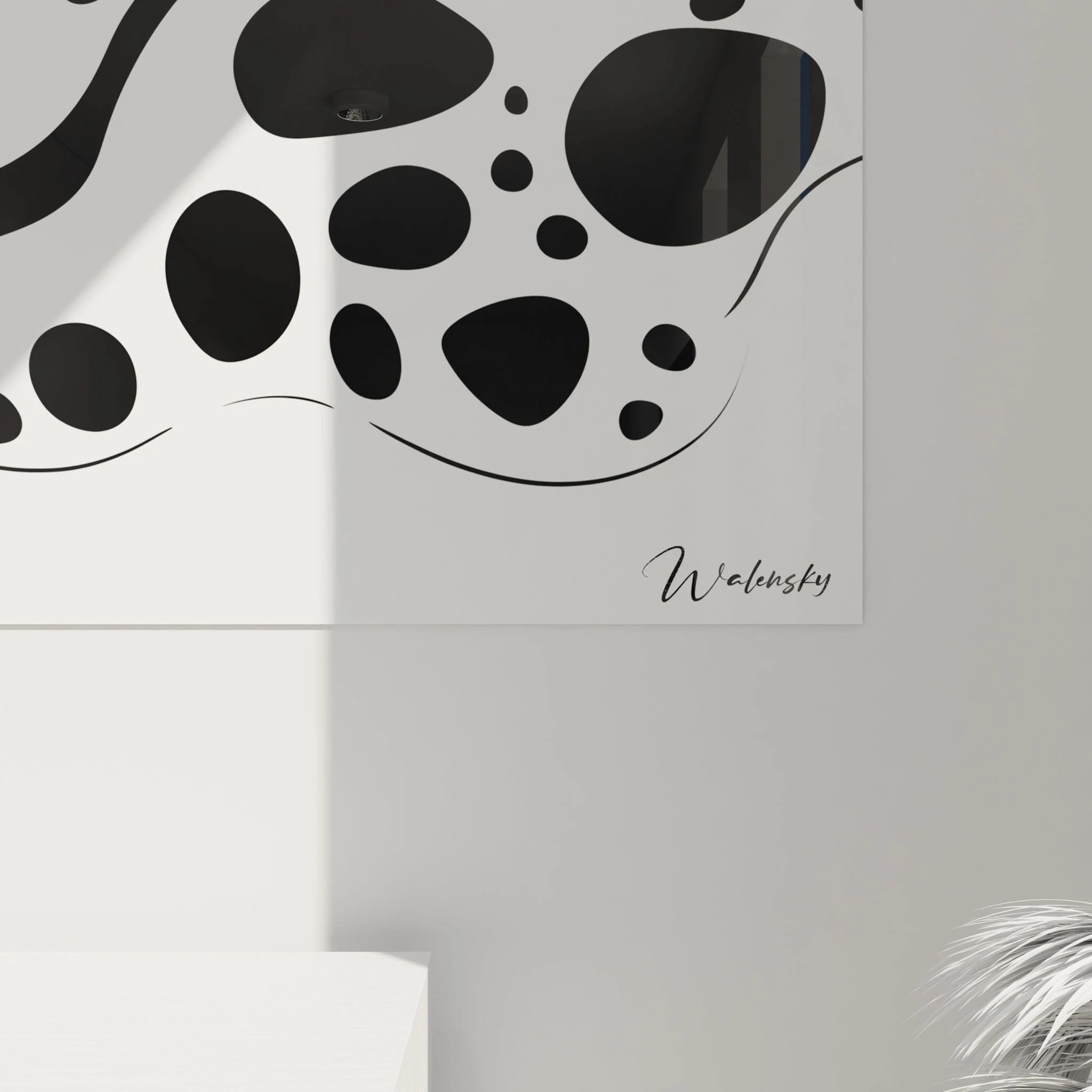 Tableau tacheté noir et blanc de Walensky avec un design artistique moderne