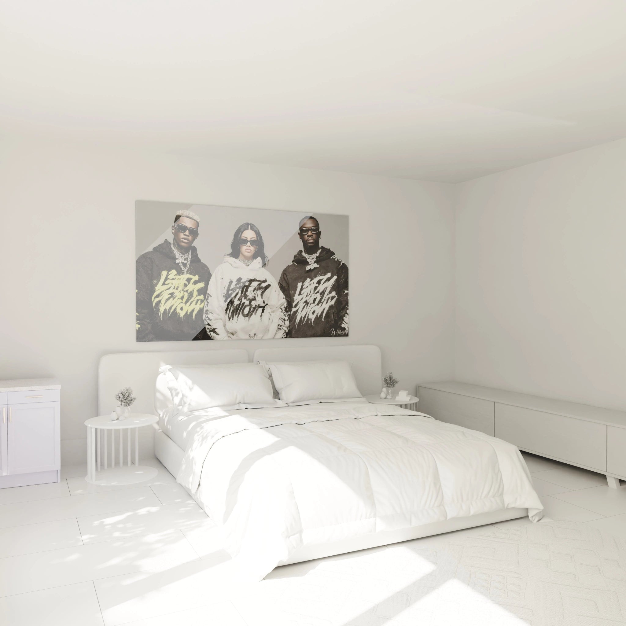 Tableau mural hip-hop streetwear de Walensky avec des artistes sur une toile moderne