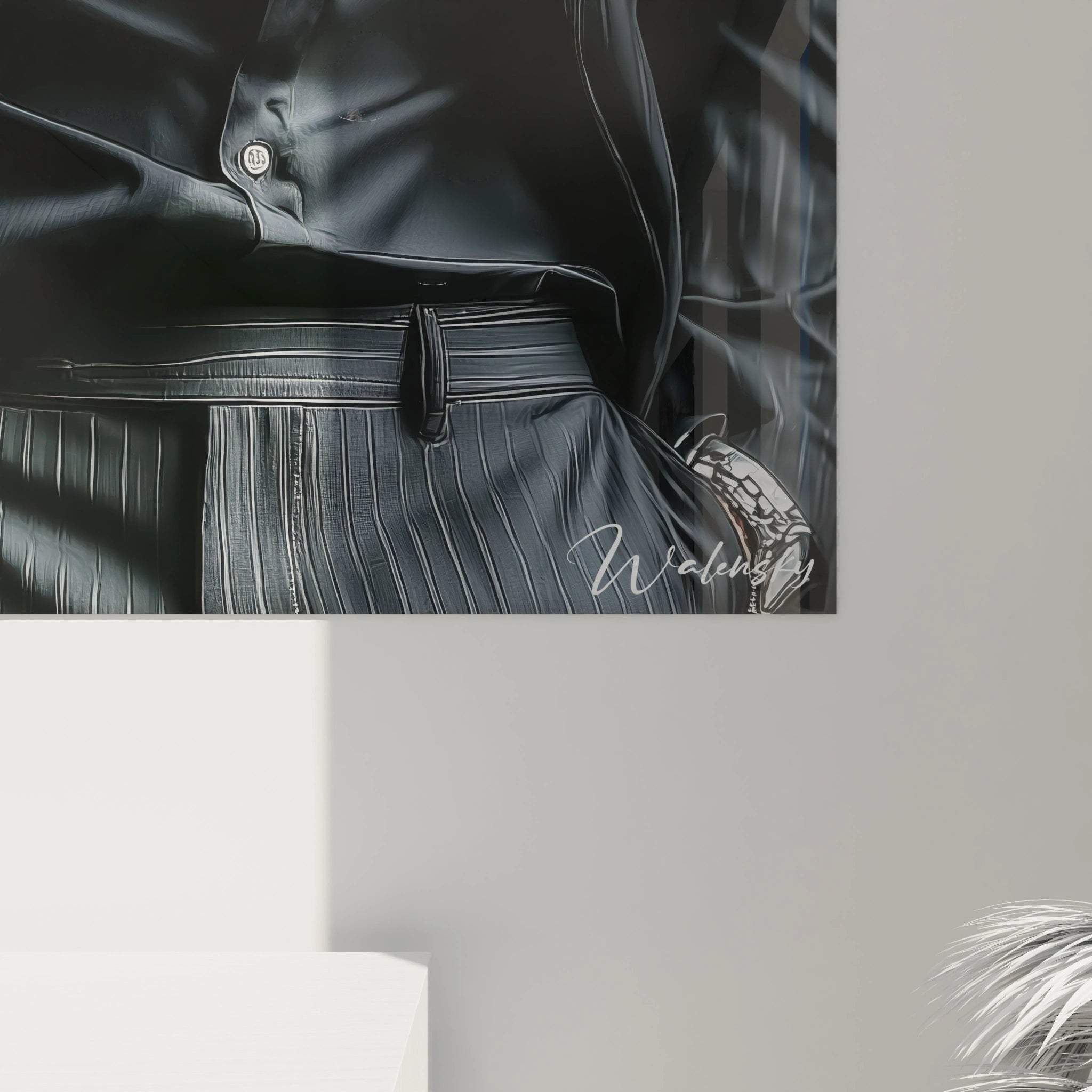 Tableau homme charismatique de Walensky, mettant en valeur un style élégant et moderne