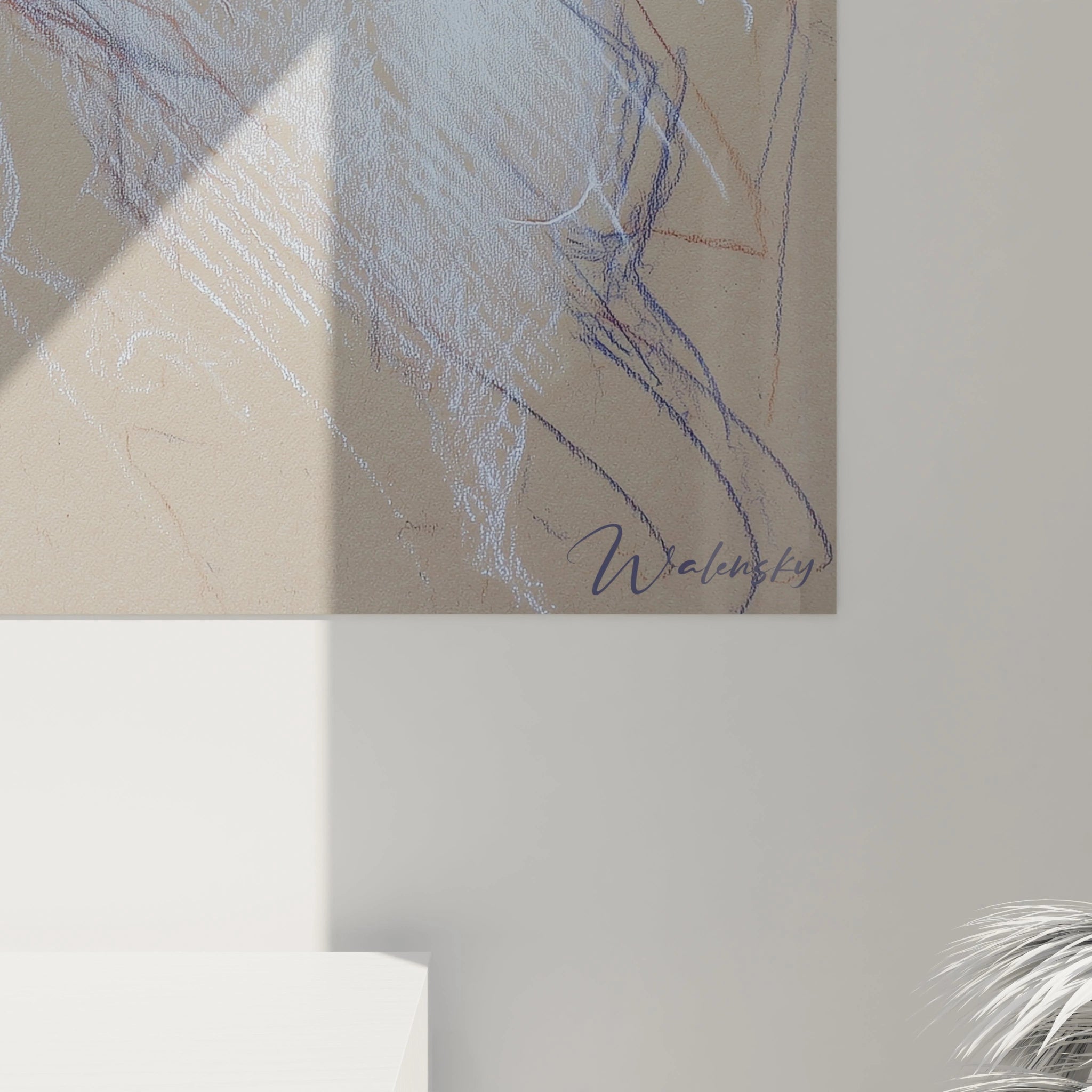 Tableau mural représentant un paysage apaisant avec des couleurs douces et vives, tableau père Noël bienveillant