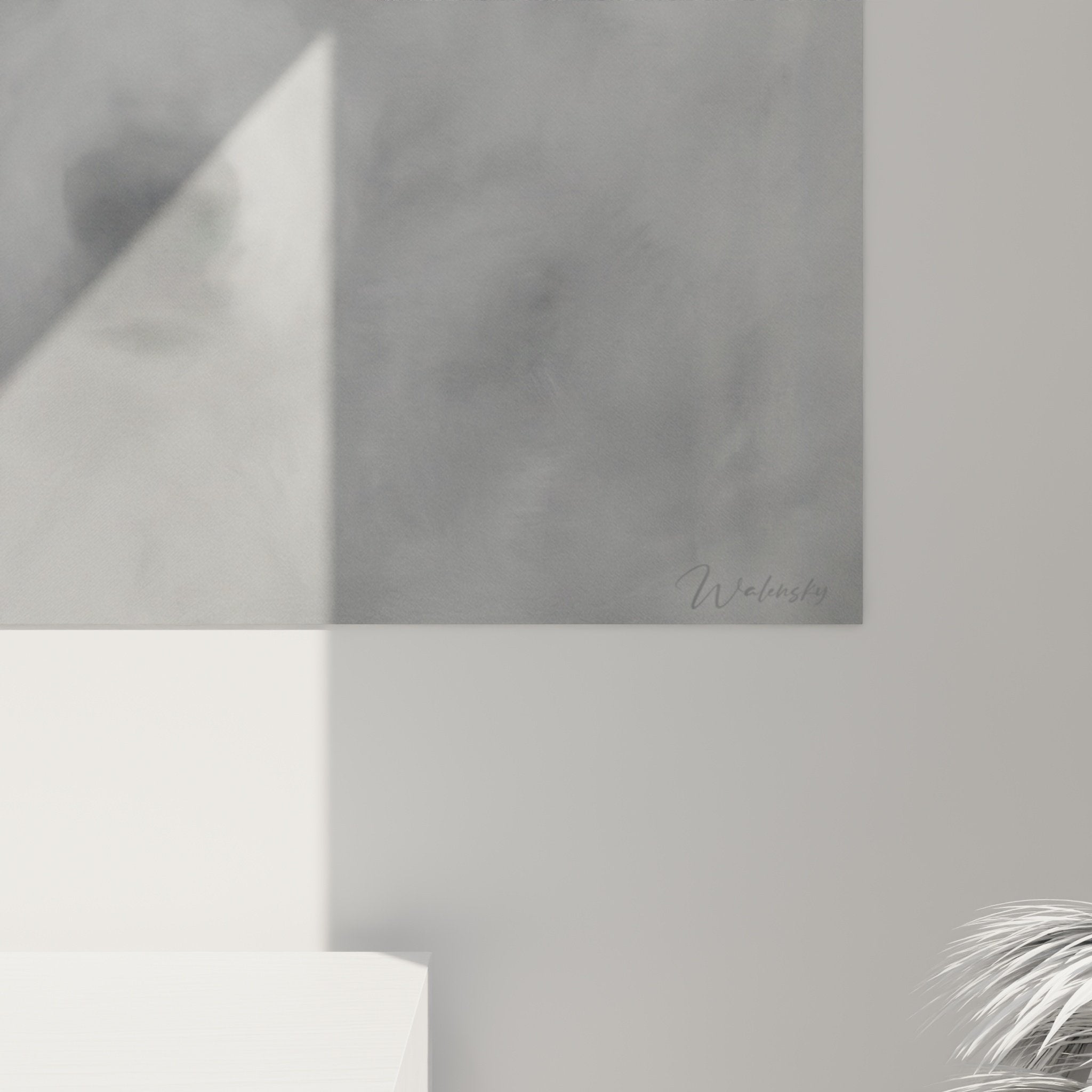 Husky wall art modern interior design Nordic living room view