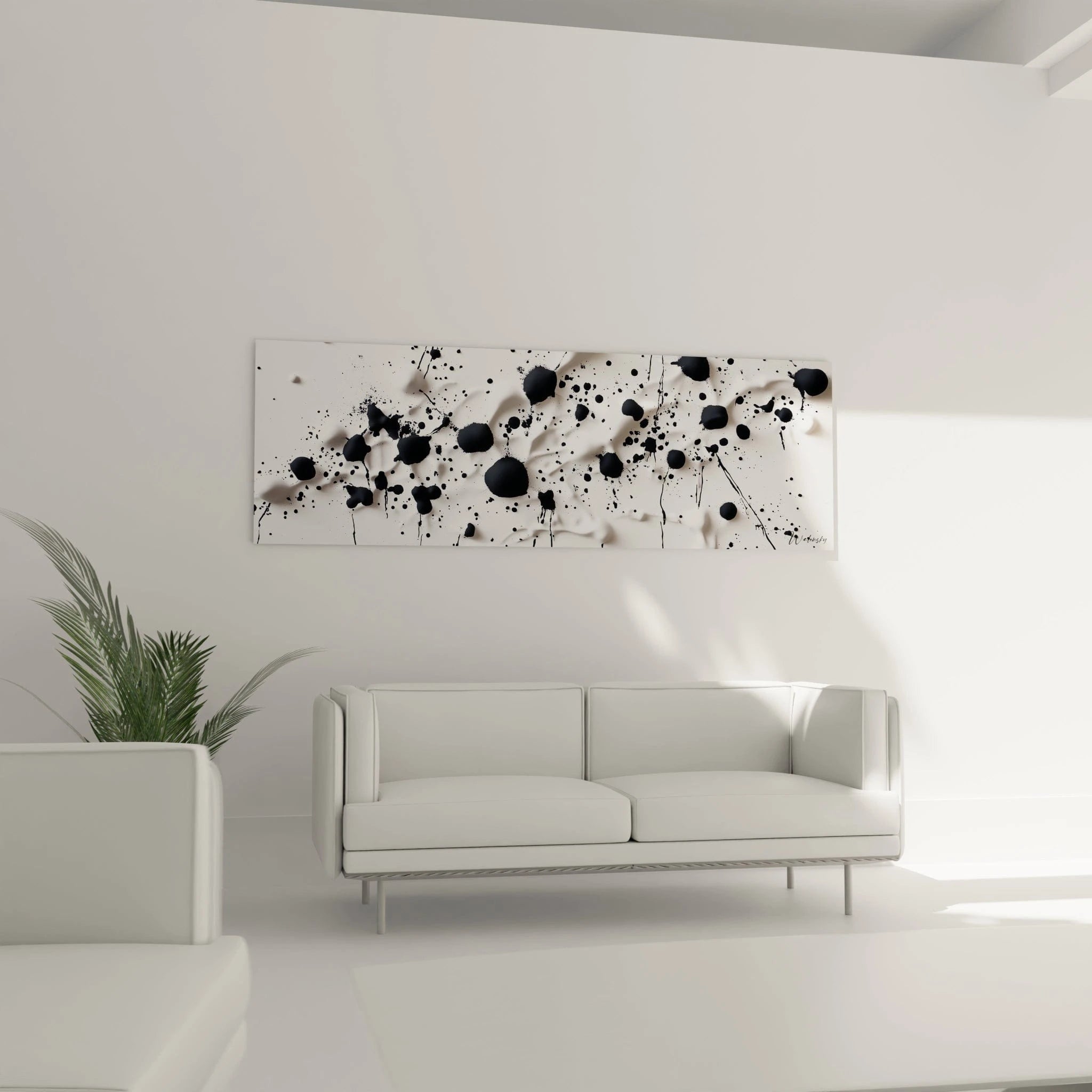 Tableau tacheté noir et blanc Walensky avec motifs artistiques modernes pour décoration intérieure