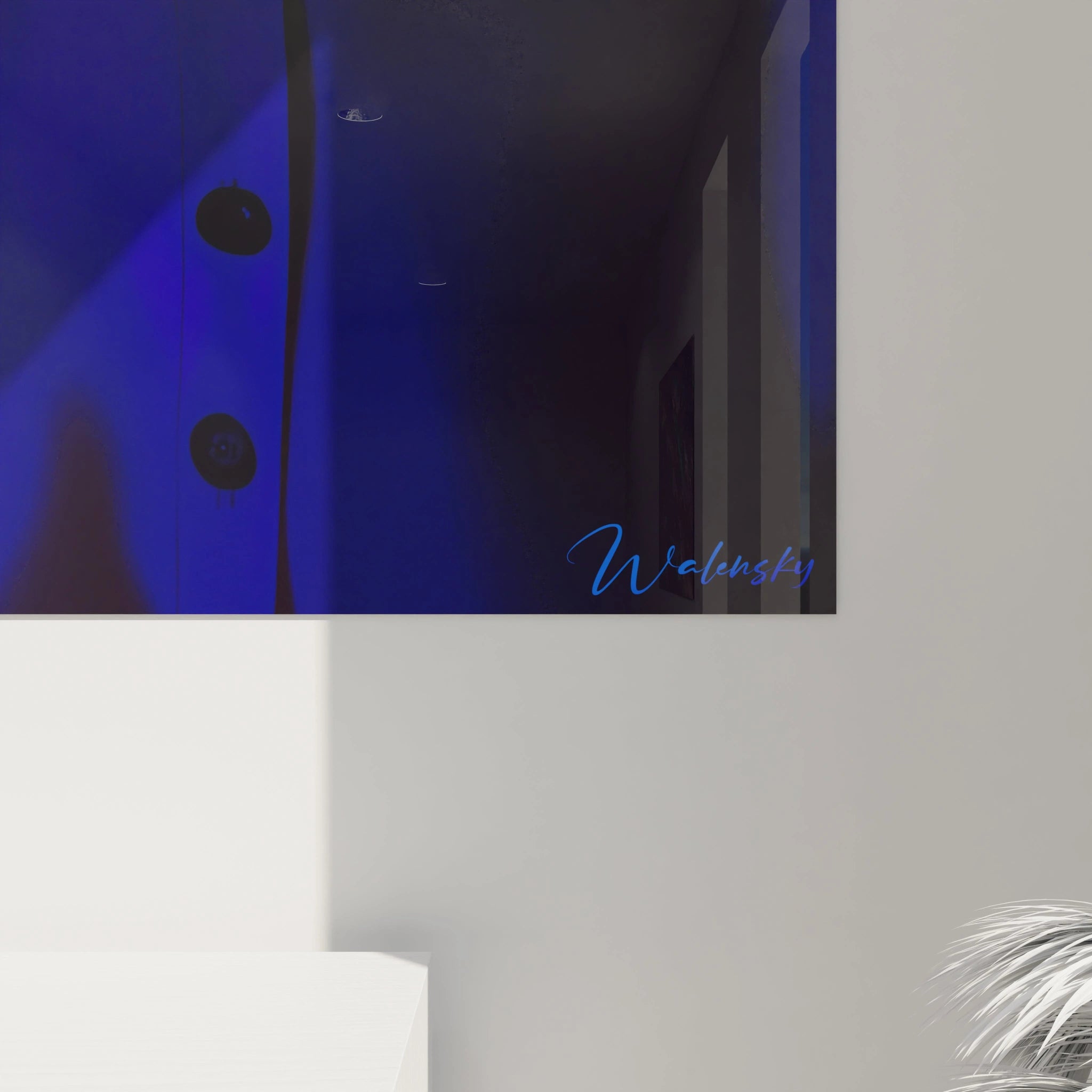 Un tableau Jean-Baptiste-Camille Corot présentant un portrait stylisé avec un contraste marqué entre un visage bleu, des ombres noires et un fond rouge vif. La composition repose sur des aplats de couleurs saturées.