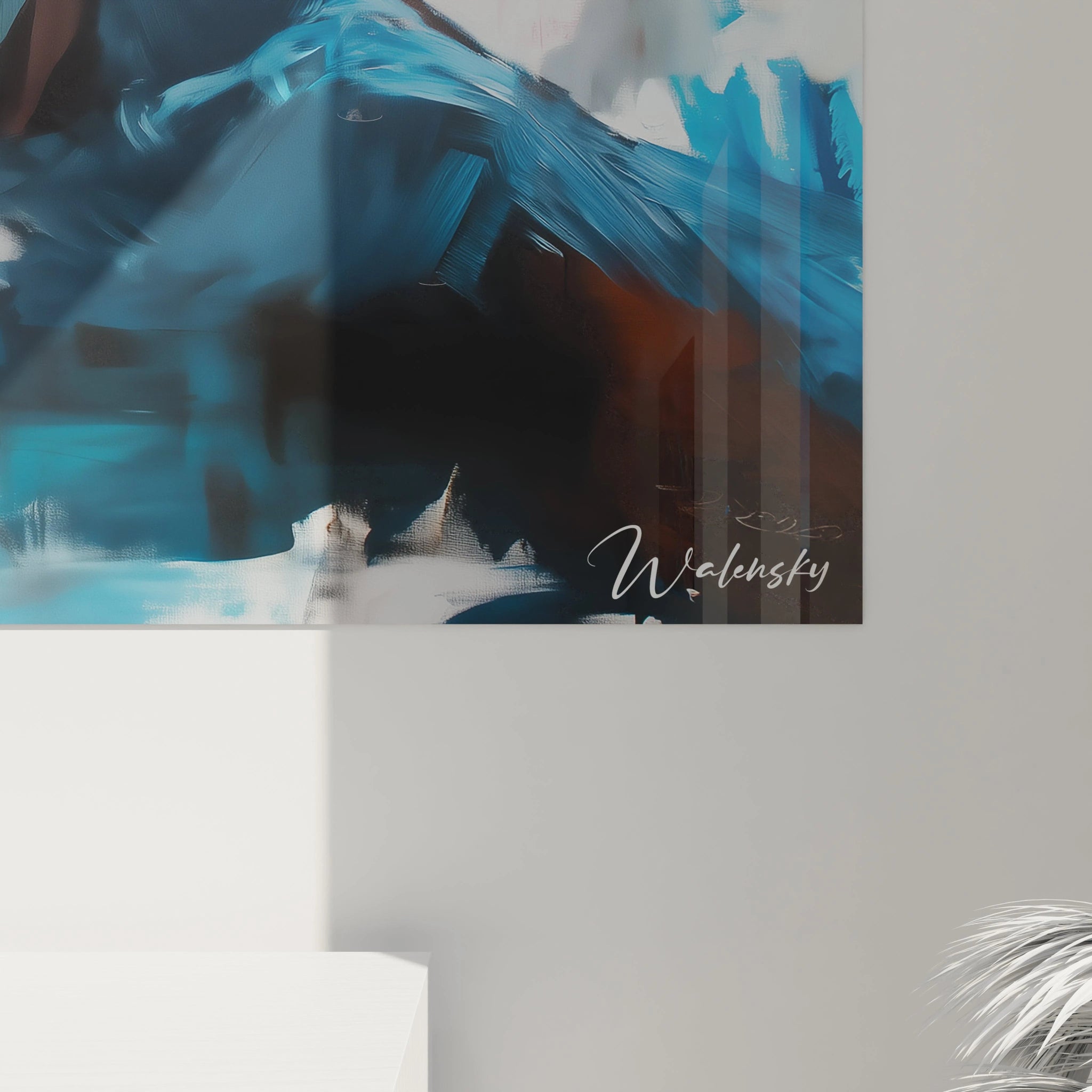 DĂ©tail du tableau Johannes Vermeer montrant un piano partiellement visible, des coups de pinceau expressifs et une composition oĂč les couleurs bleu, jaune et rouge se mĂȘlent aux zones sombres et lumineuses.