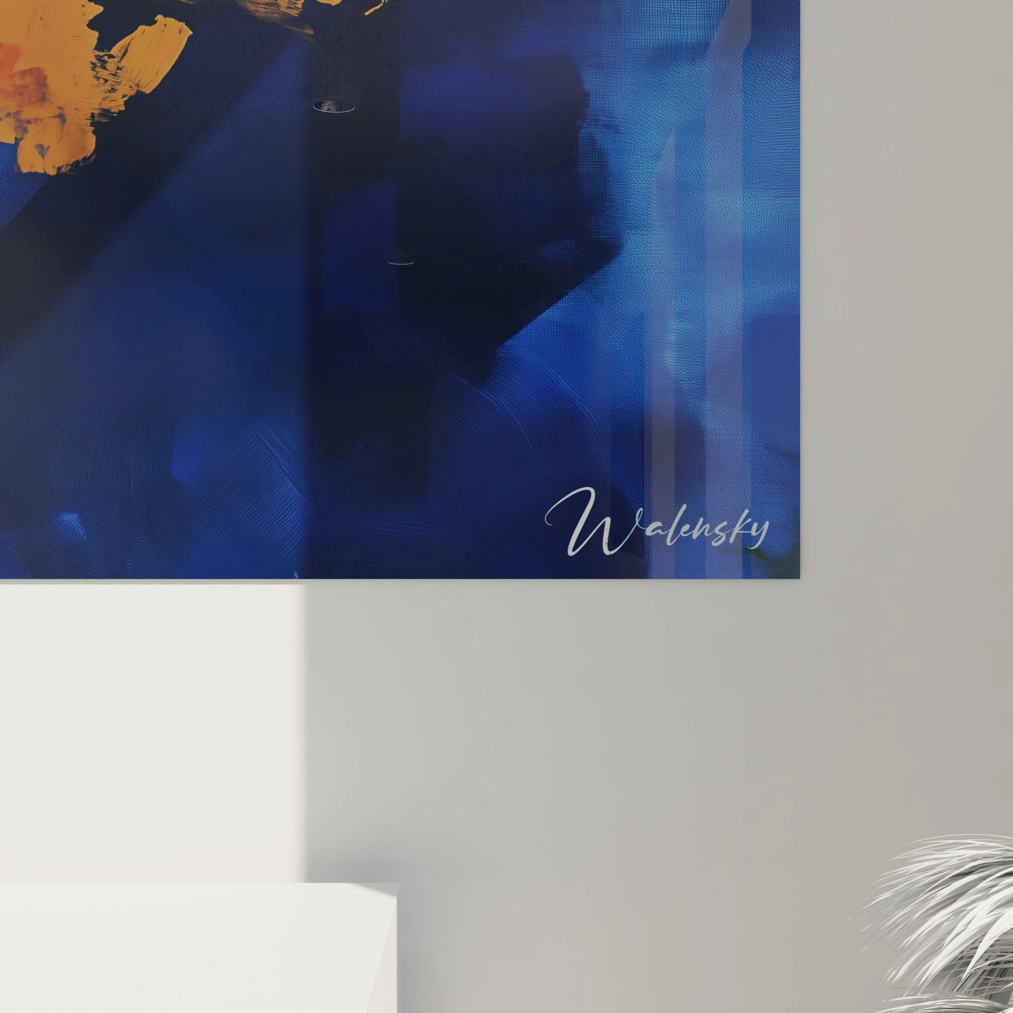 Un tableau J.M.W. Turner mettant en scène un bateau sur une mer stylisée, avec une palette de bleu marine, jaune doré et rouge éclatant, marqué par des aplats de couleurs et des effets de matière.