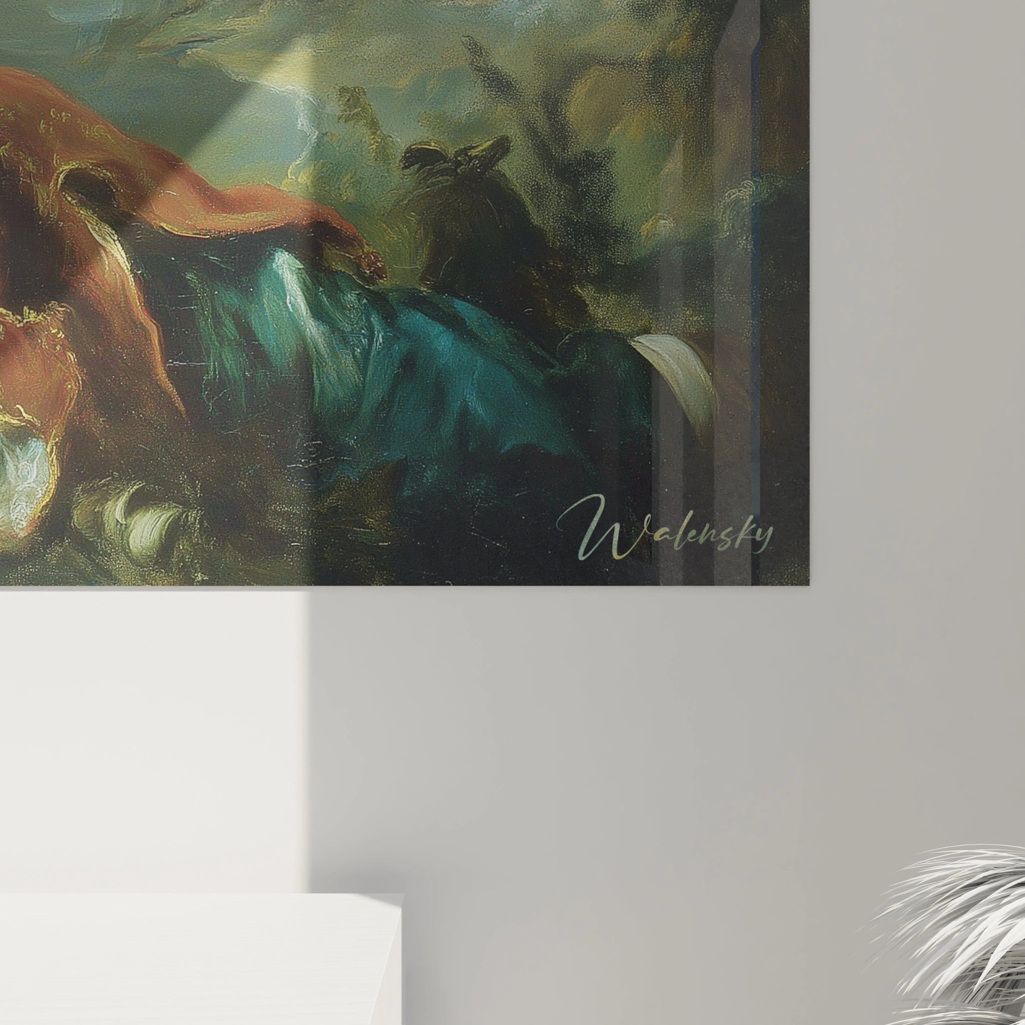 Tableau mural Walensky inspire rococo representant un jeune homme drape dans tissus luxueux tableau rococo jeune homme