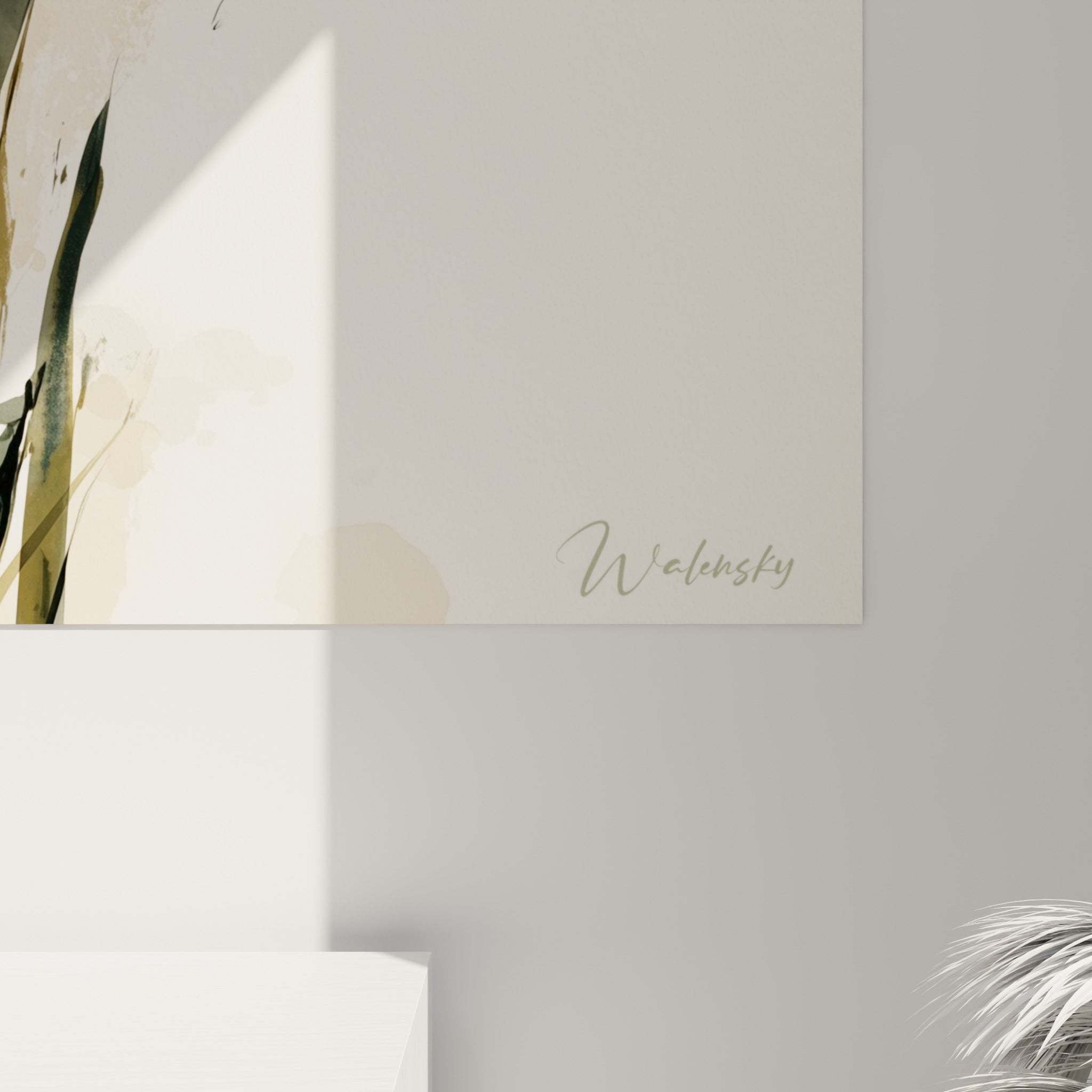 Détail des empâtements d'encre et coulures aquarelle jaune, orangé et vert sur la jonquille