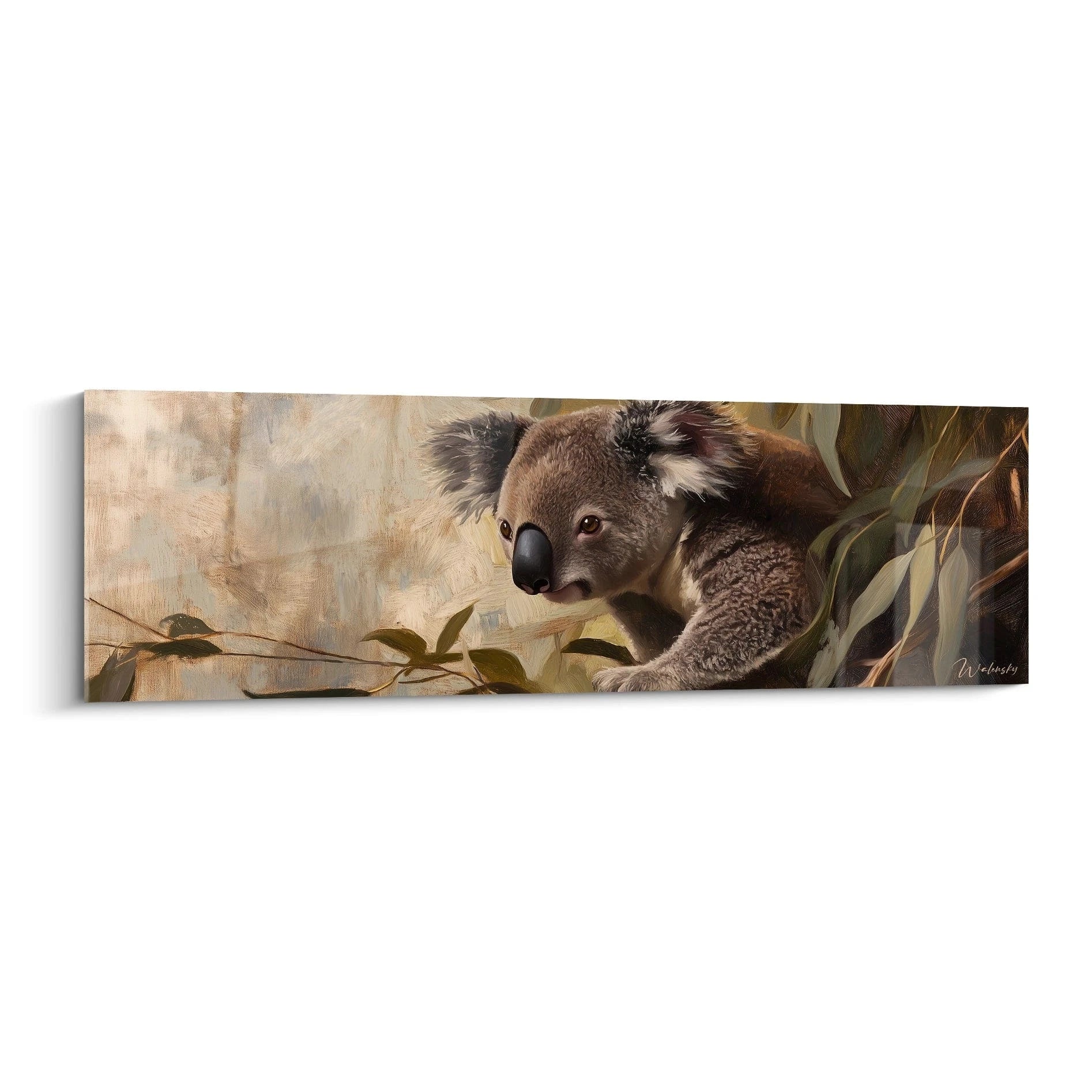 Tableau koala Walensky avec illustration réaliste d'un koala sur toile panoramique