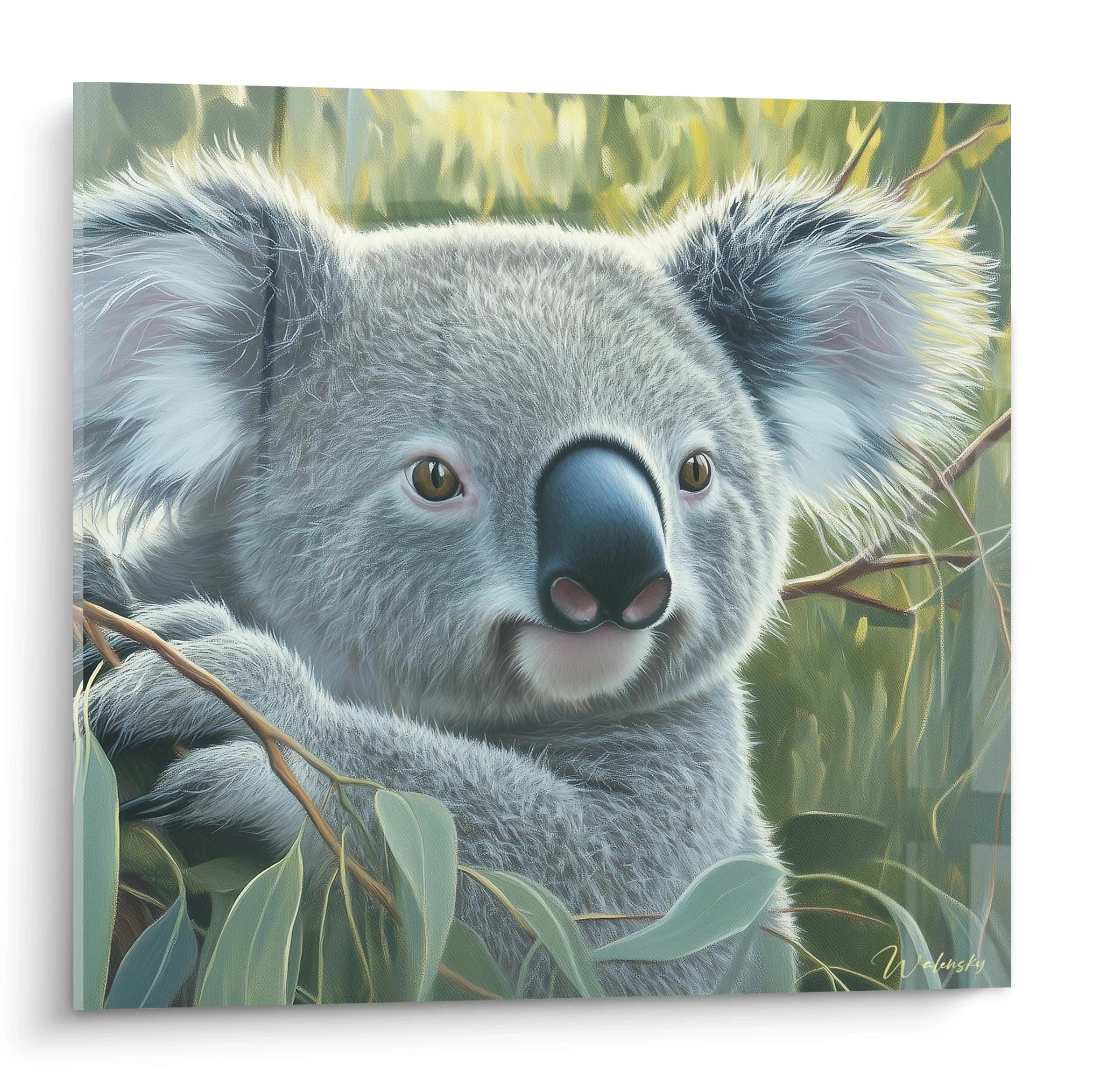 Tableau Koala Walensky représentant un koala réaliste dans un décor naturel verdoyant