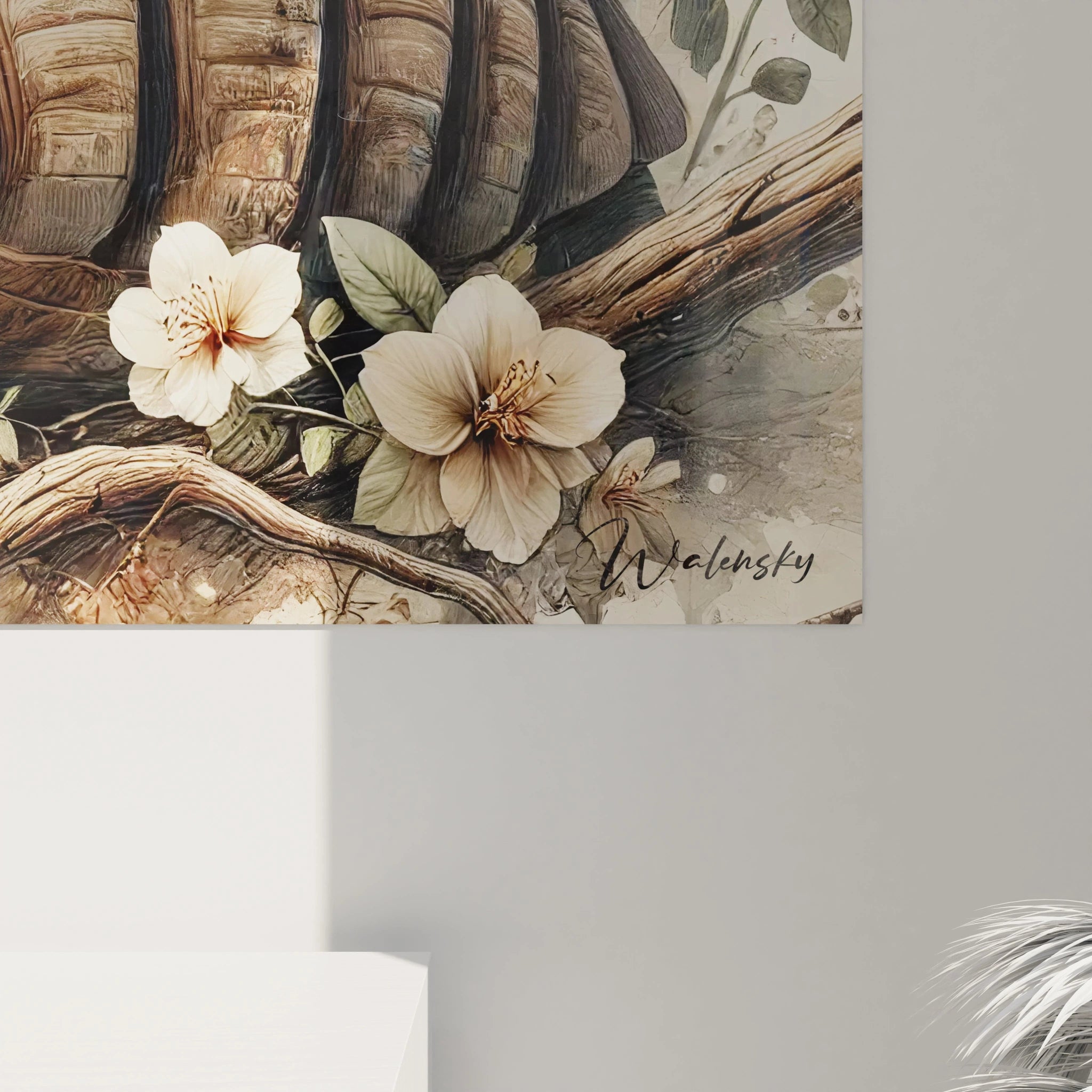 Admirez de près ce tableau tortue terrestre, où les détails de la carapace et des écailles sont minutieusement réalisés. Parfait pour les amateurs d'art et de nature, offrant une profondeur captivante.