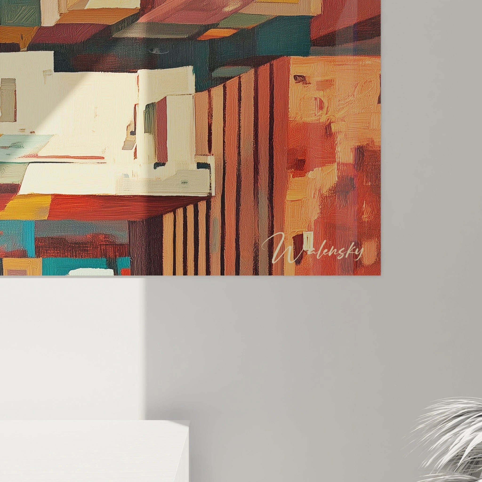 Tableau Labyrinthe Métropolitain Orange - édition cubisme abstrait - Walensky