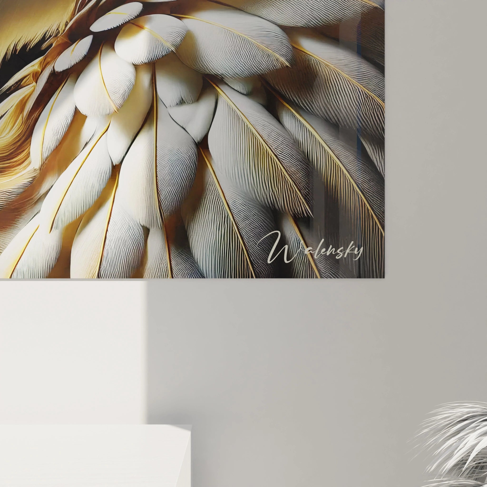 En vue rapprochee ce tableau heron devoile des details exquis du plumage et du bec une profondeur visuelle qui en fait une piece d’art parfaite pour une deco moderne