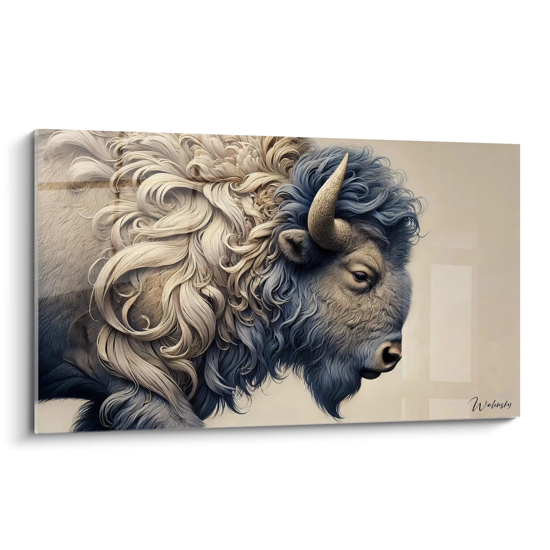 Le tableau bison capture la puissance tranquille de cet animal mythique. Accroche par sa profondeur et sa texture. Une œuvre contemporaine parfaite pour un interieur raffine et apaisant.