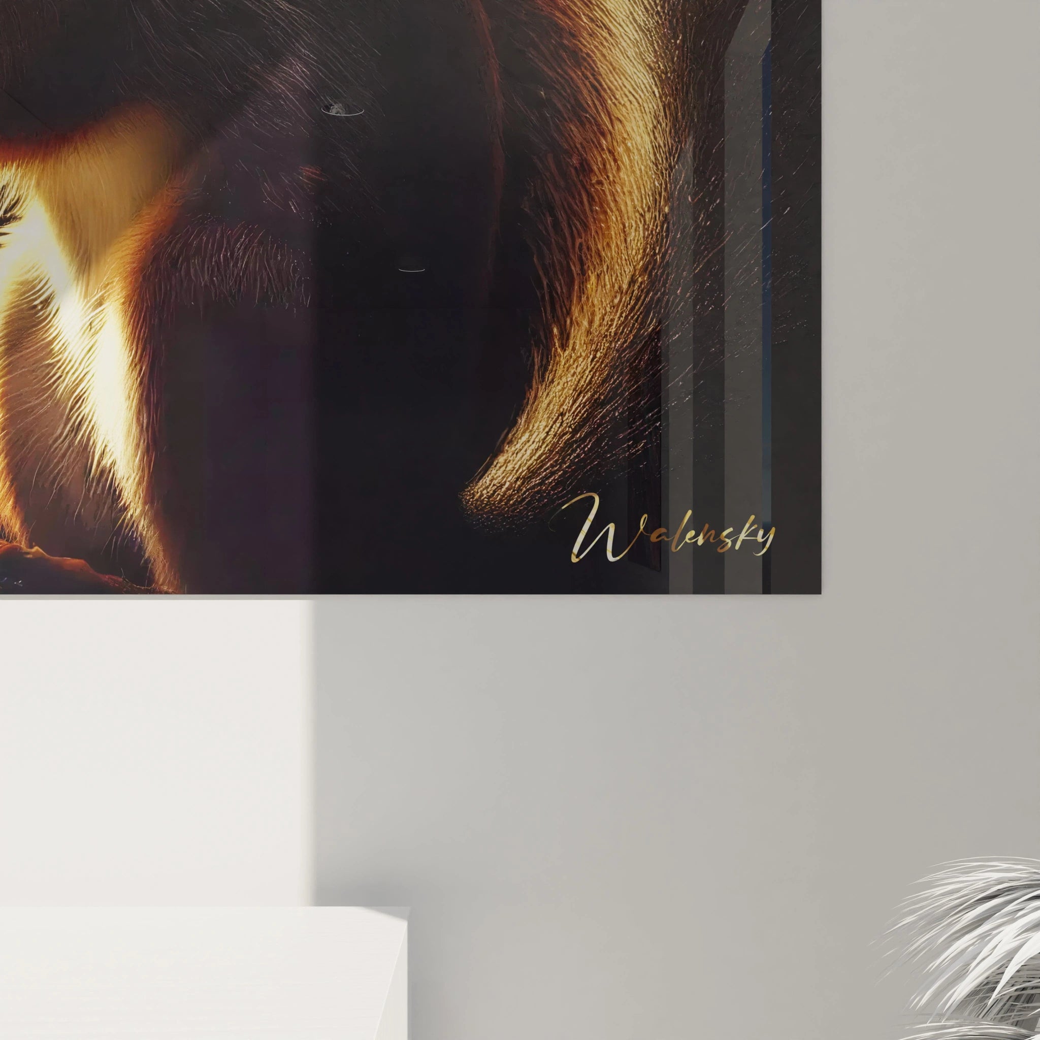 vue de pres, le tableau ecureuil devoile des details saisissants. La texture soyeuse de la fourrure et l eclat des couleurs donnent une dimension realiste et fascinante