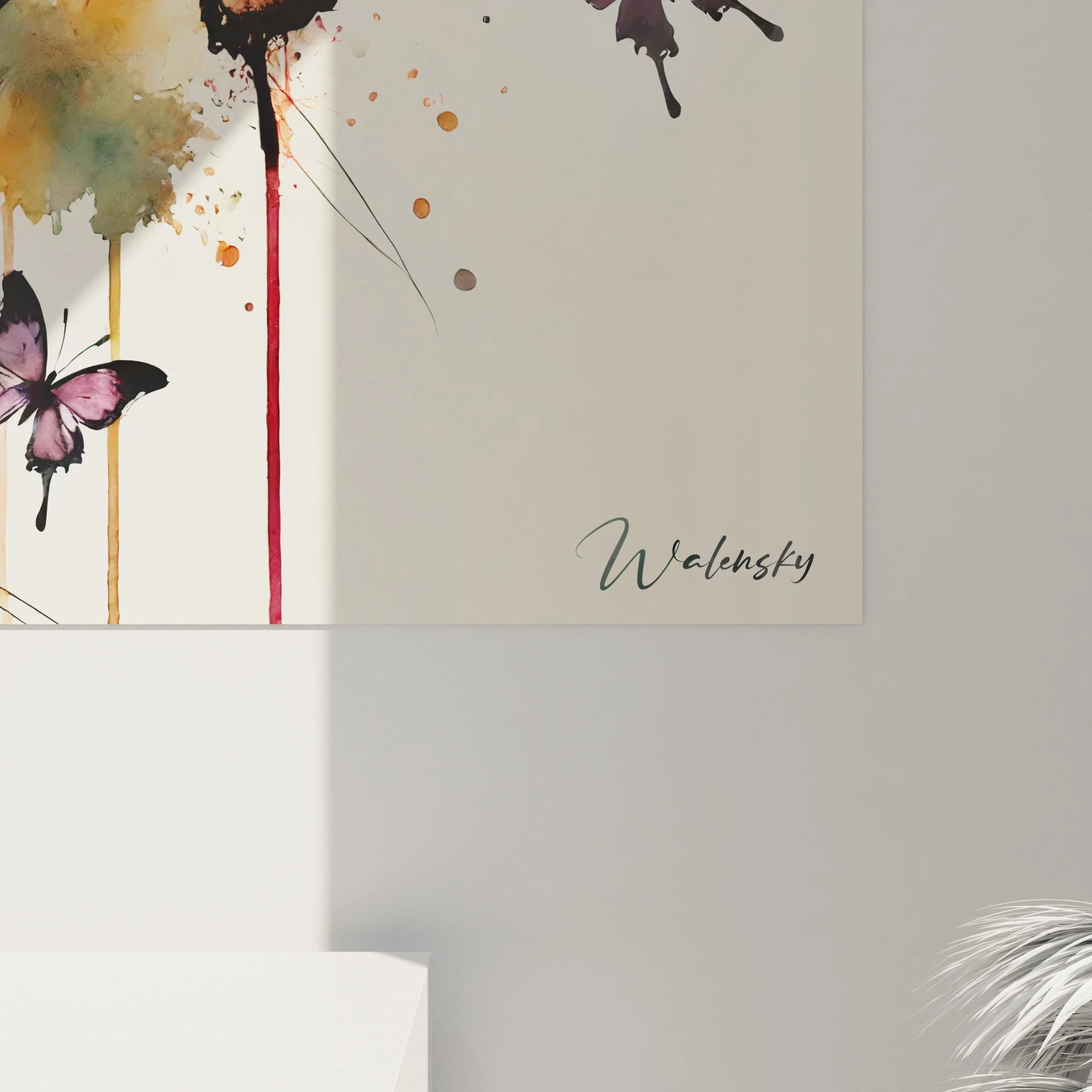 Vue de près du tableau loup : découvrez les détails captivants de ce tableau papillon, alliant finesse des traits et dynamisme des couleurs. Une œuvre idéale pour enrichir votre décoration.