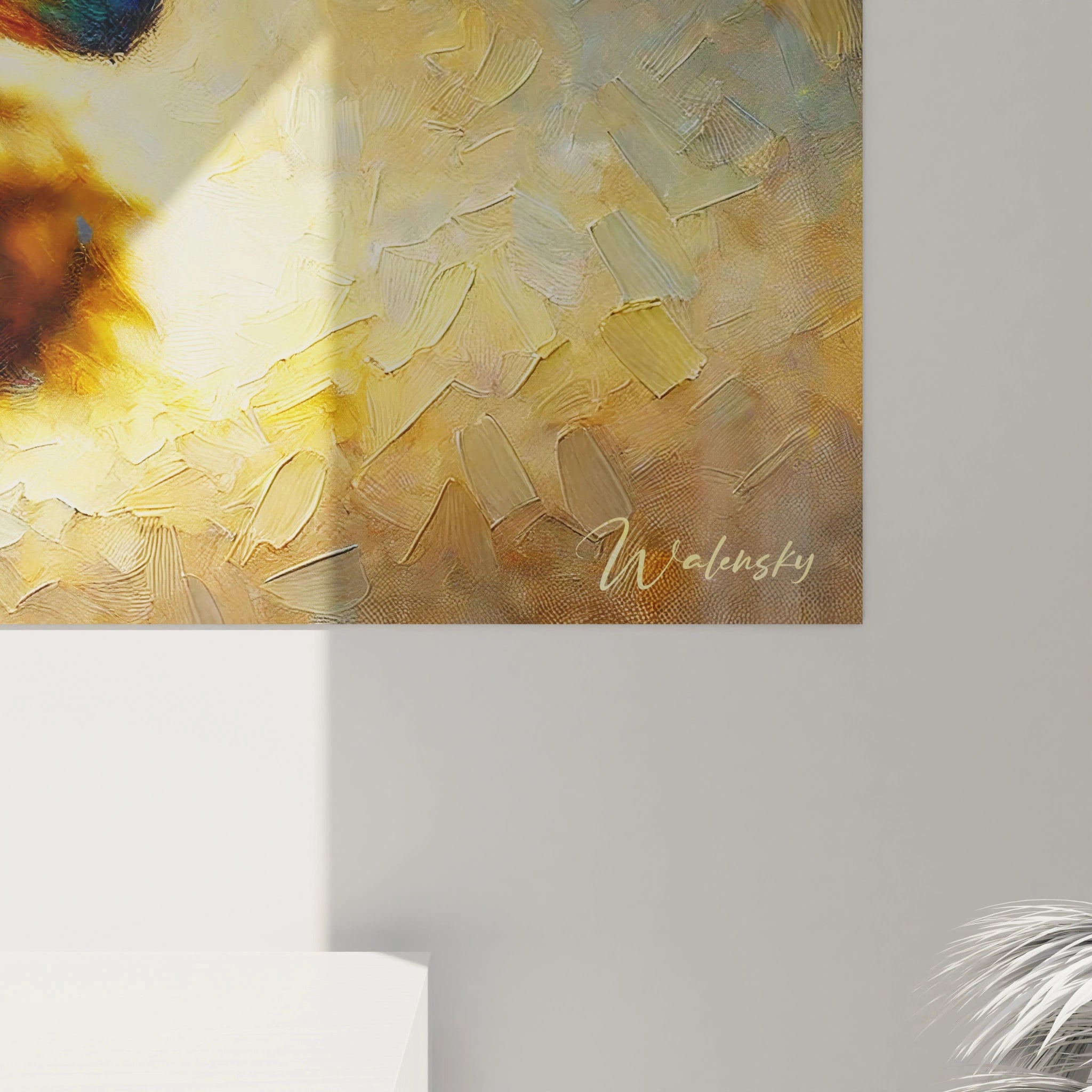 Vue de près, la richesse des détails de ce tableau tortue terrestre devient palpable. Les textures des écailles et la douceur du papillon flottant offrent une œuvre artistique captivante, parfaite pour sublimer un intérieur.