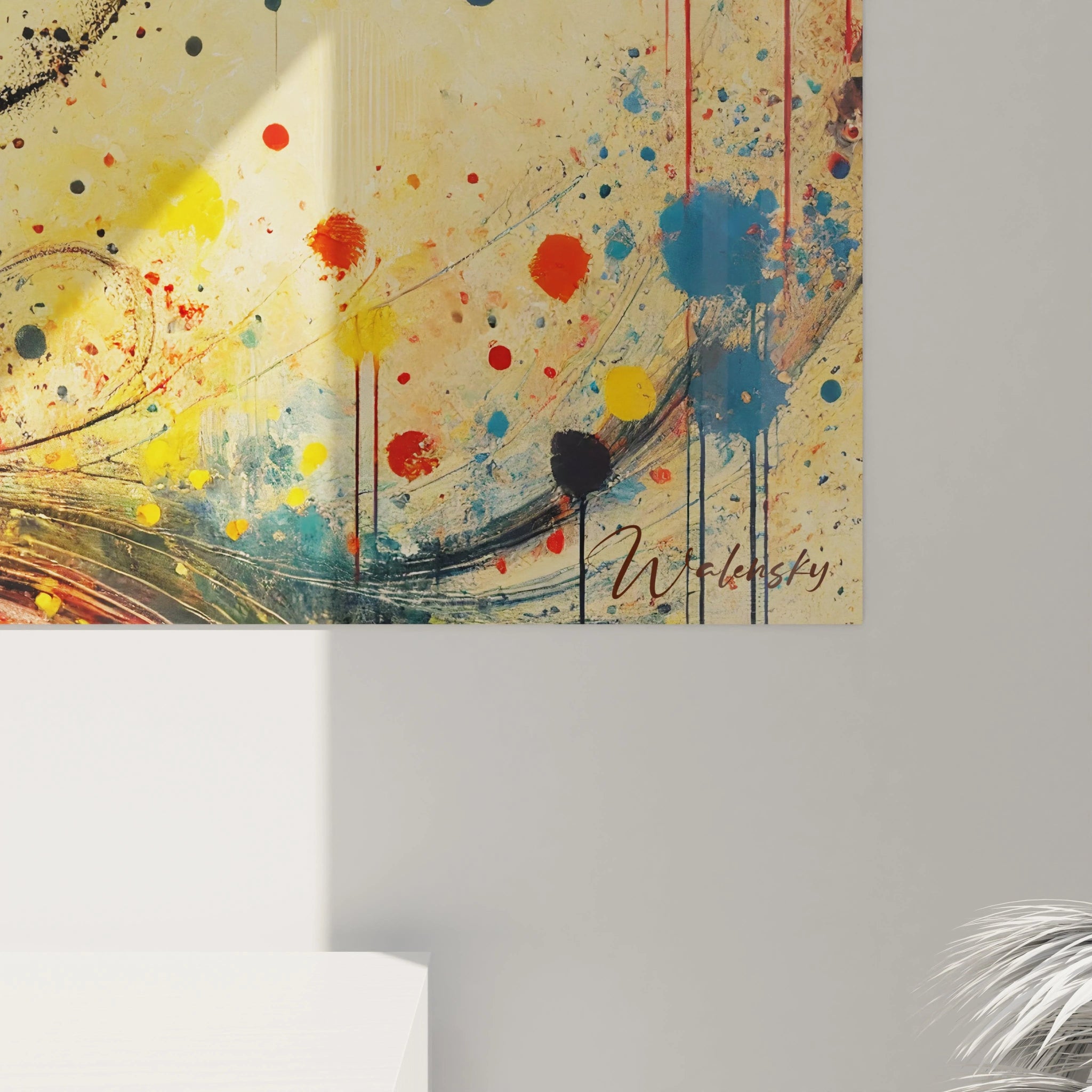 Vue rapprochée de ce tableau romantique : admirez chaque détail des couleurs éclatantes et des courbes gracieuses, incarnant l'essence même de la passion et du mouvement.