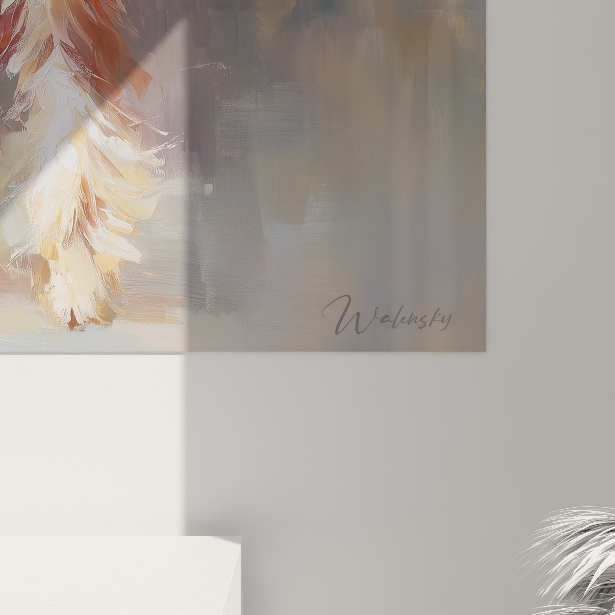 Vue ensemble tableau levriers afghans salon moderne decoration art animalier contemporain