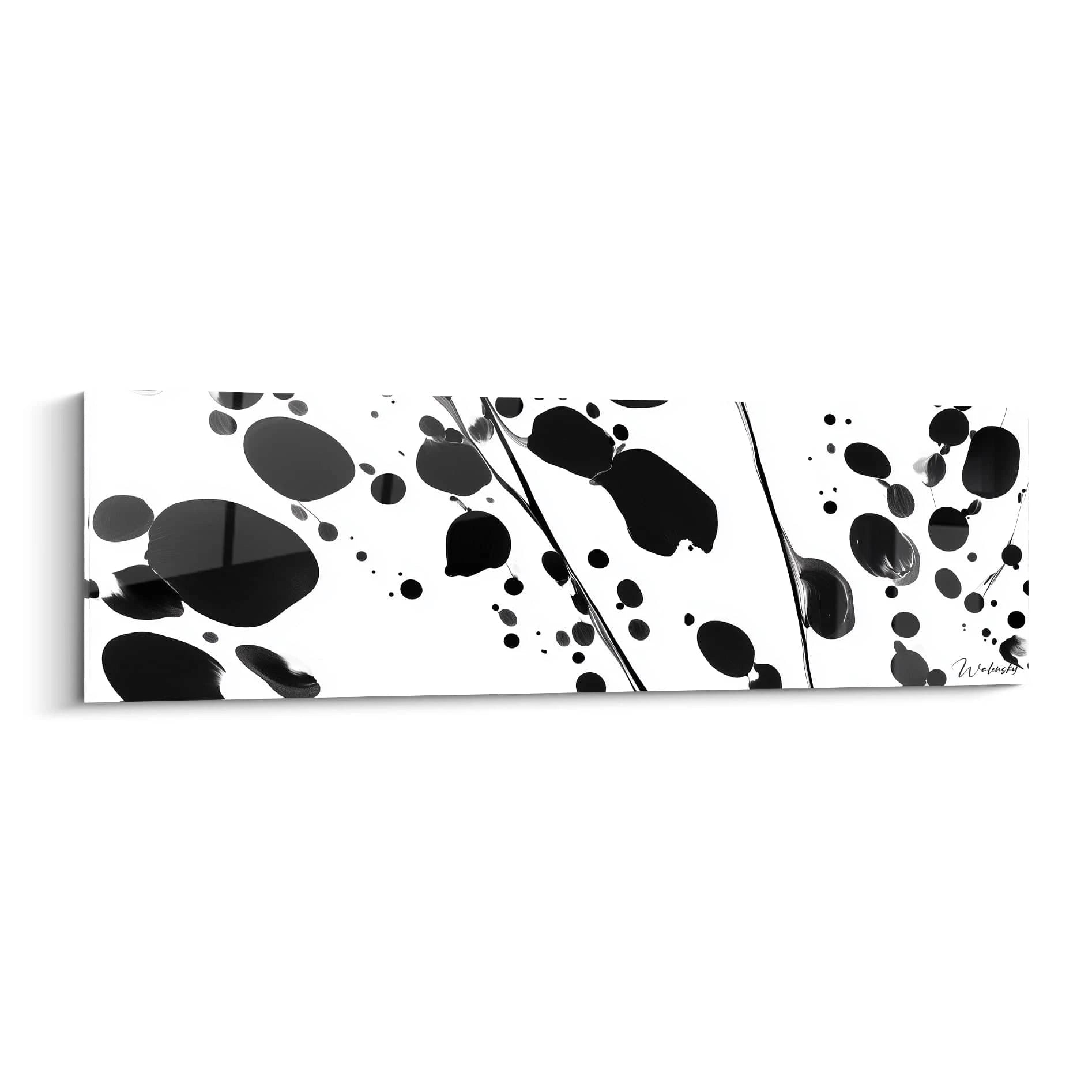 Tableau Liberté Gestuelle Pure - édition tacheté noir et blanc - Walensky