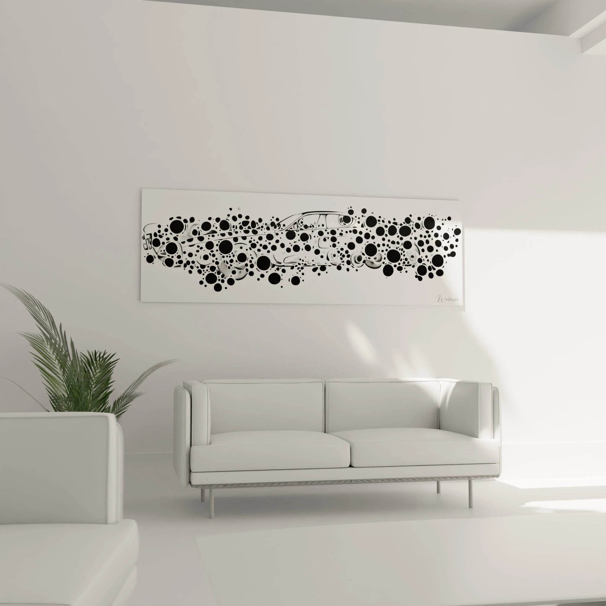 Tableau tacheté noir et blanc Walensky décoratif pour sublimer votre intérieur moderne