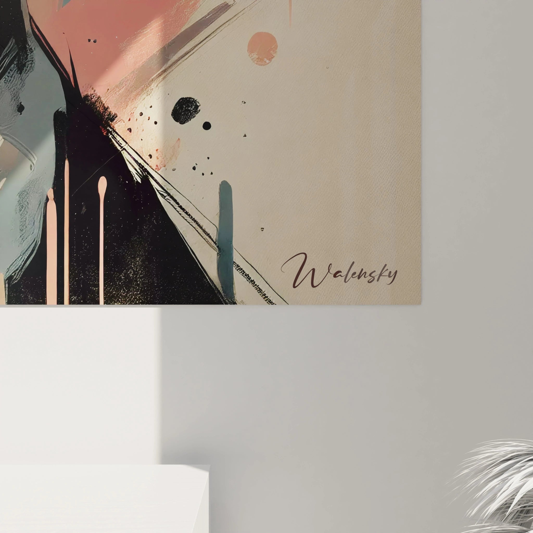 Vue de pres, les details epures de ce tableau chien capturent la grace naturelle du levrier. Les teintes douces et les lignes subtiles ajoutent une atmosphere apaisante et elegante a votre decoration.