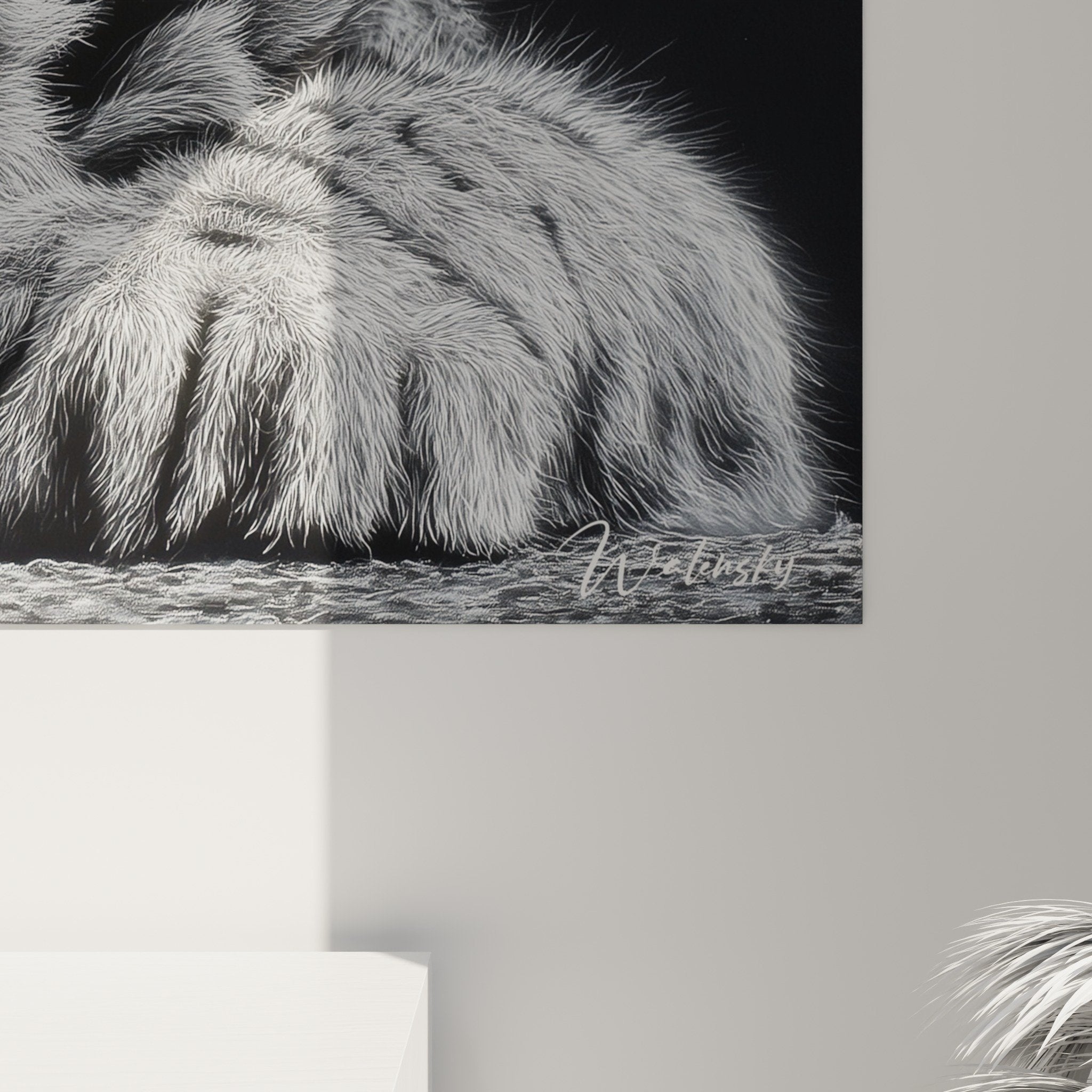 black and white lion wall art modern interior decor framed mural