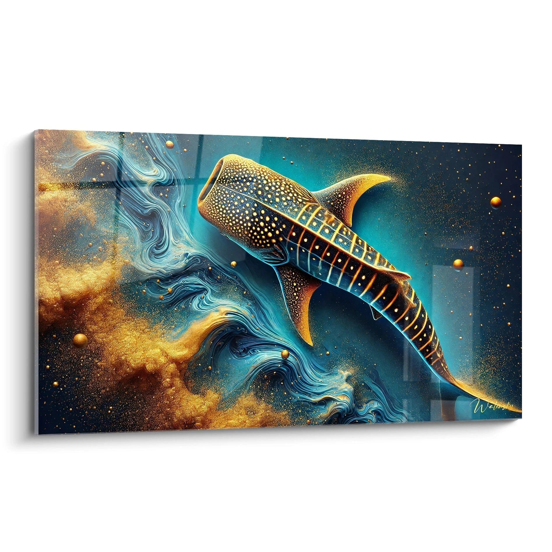 Ce tableau baleine met en valeur la grâce majestueuse de l'animal avec des détails précis et des nuances marines. Idéal pour une déco moderne, il capture l'immensité des océans avec élégance et profondeur.