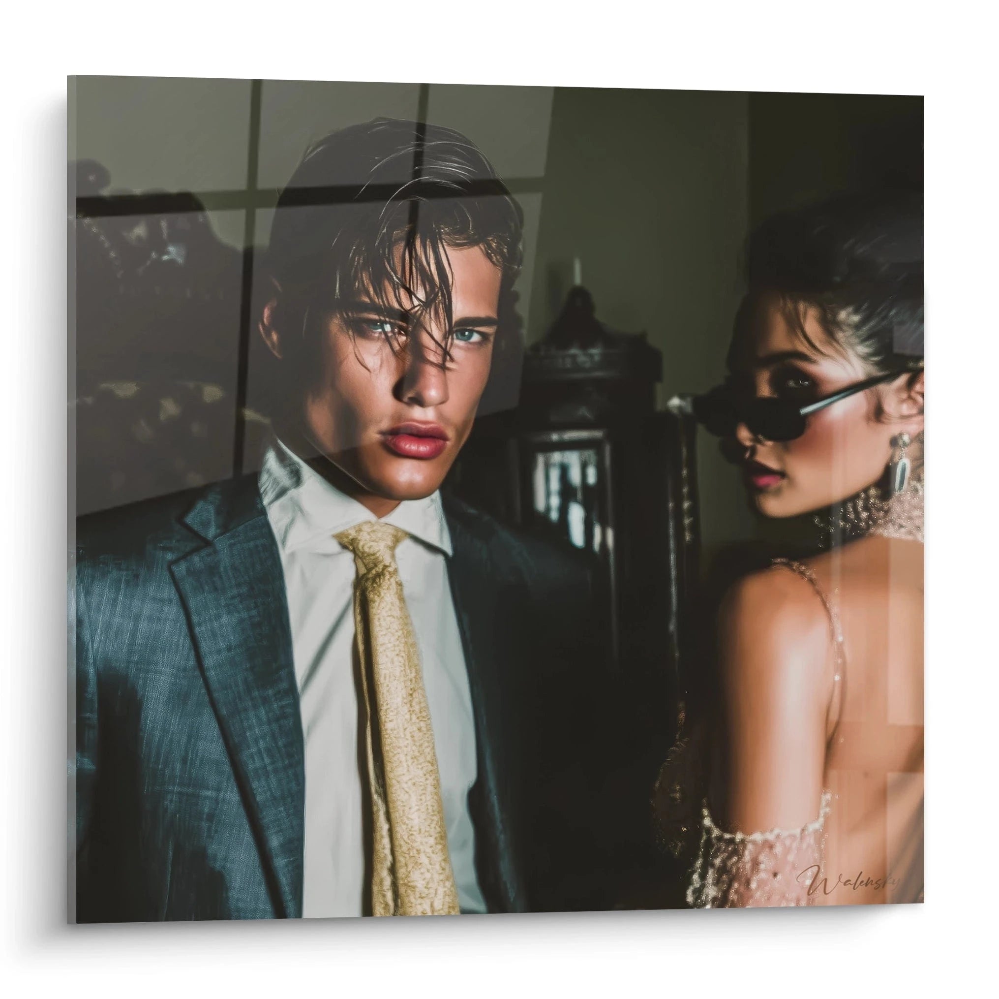 Tableau luxe masculin représentant un homme en costume avec un style moderne et élégant