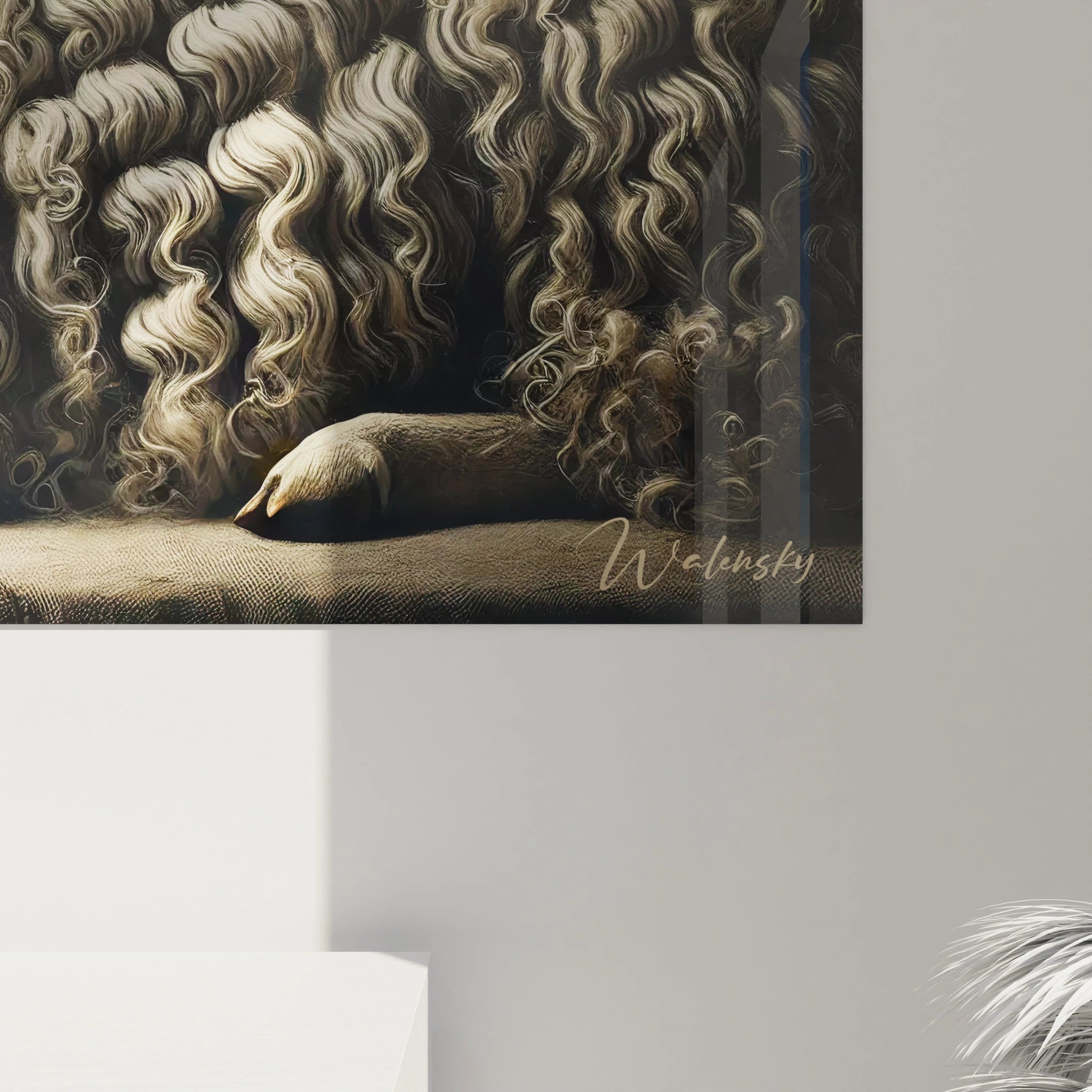 Admirez les details de ce tableau mouton de pres. Chaque trait est soigneusement dessiné pour un effet realiste et artistique, faisant de cette oeuvre un veritable atout deco.